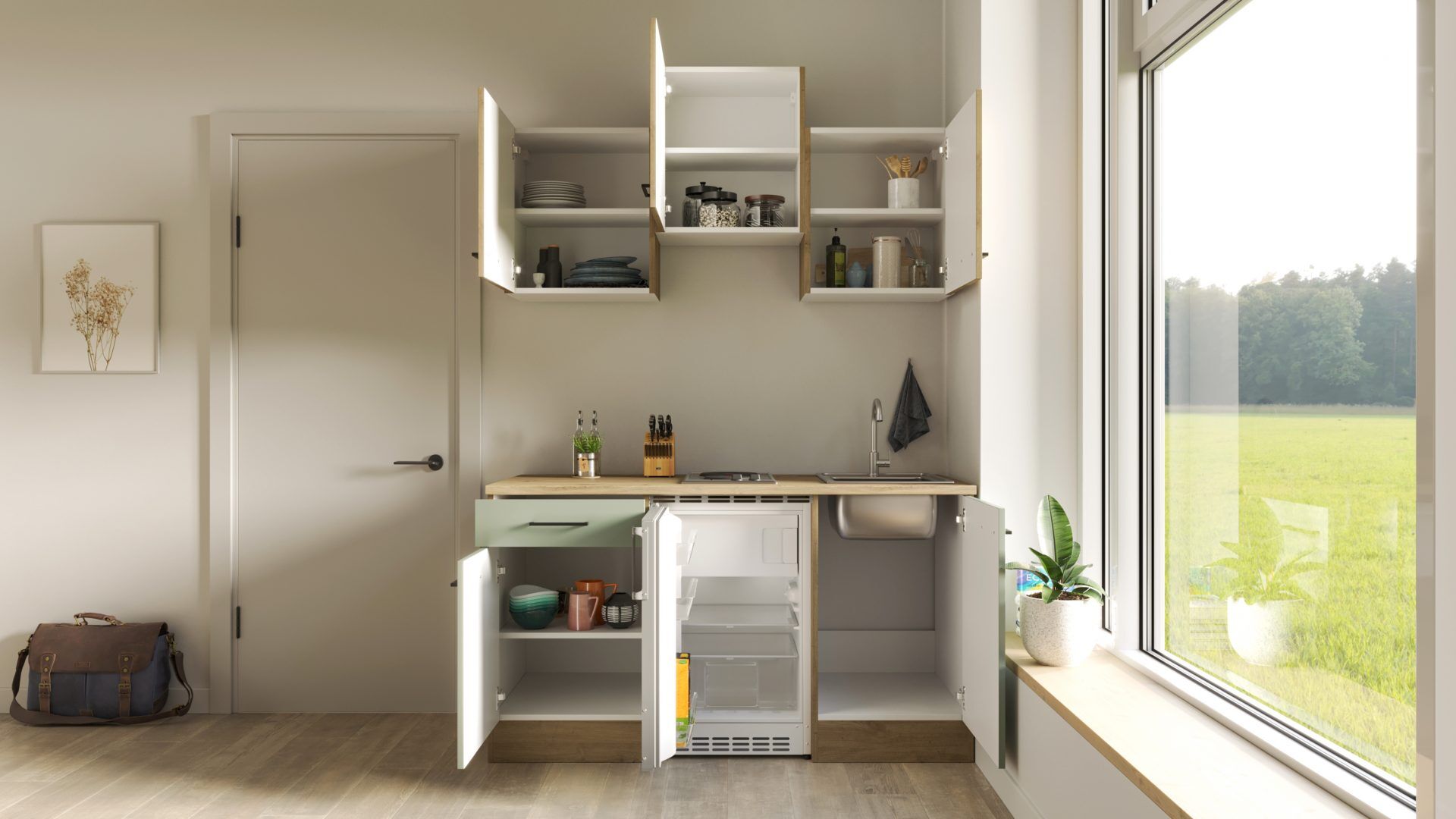 Singleküche CARA 150 cm mit E-Geräten