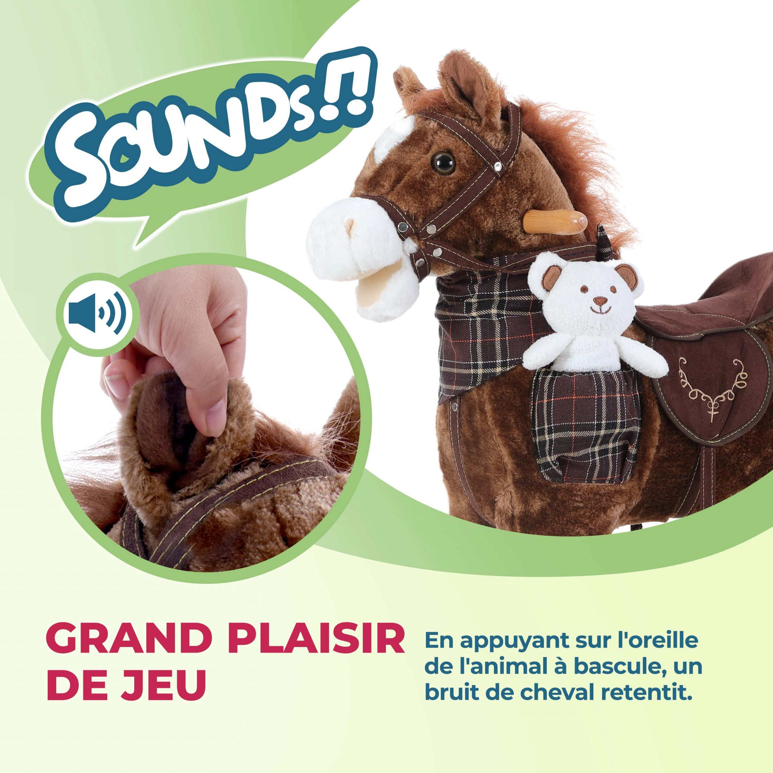 Schaukeltier Pferd Braun mit Geräuschfunktion