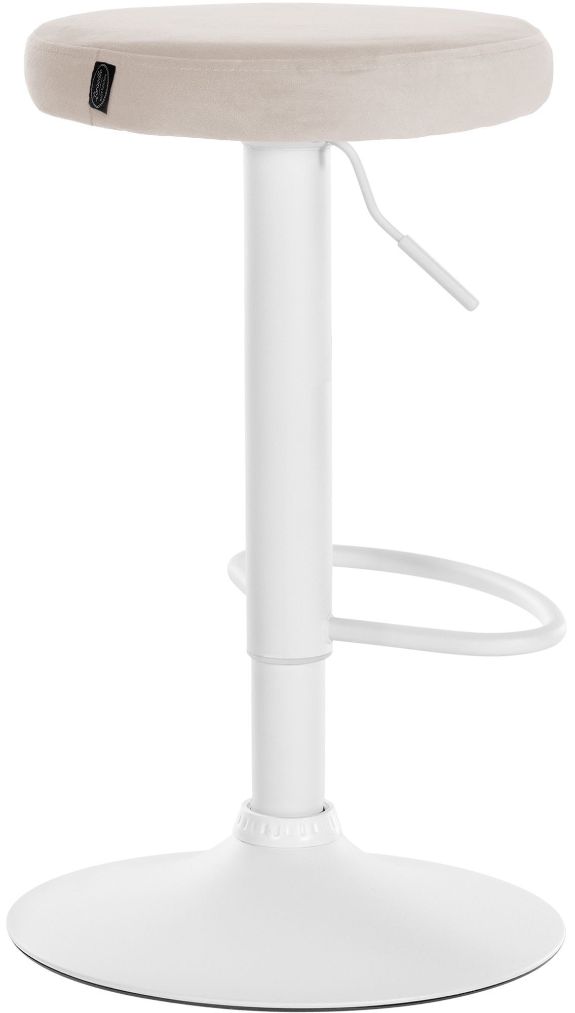 2er Set Barhocker Ponte Samt weiß, creme