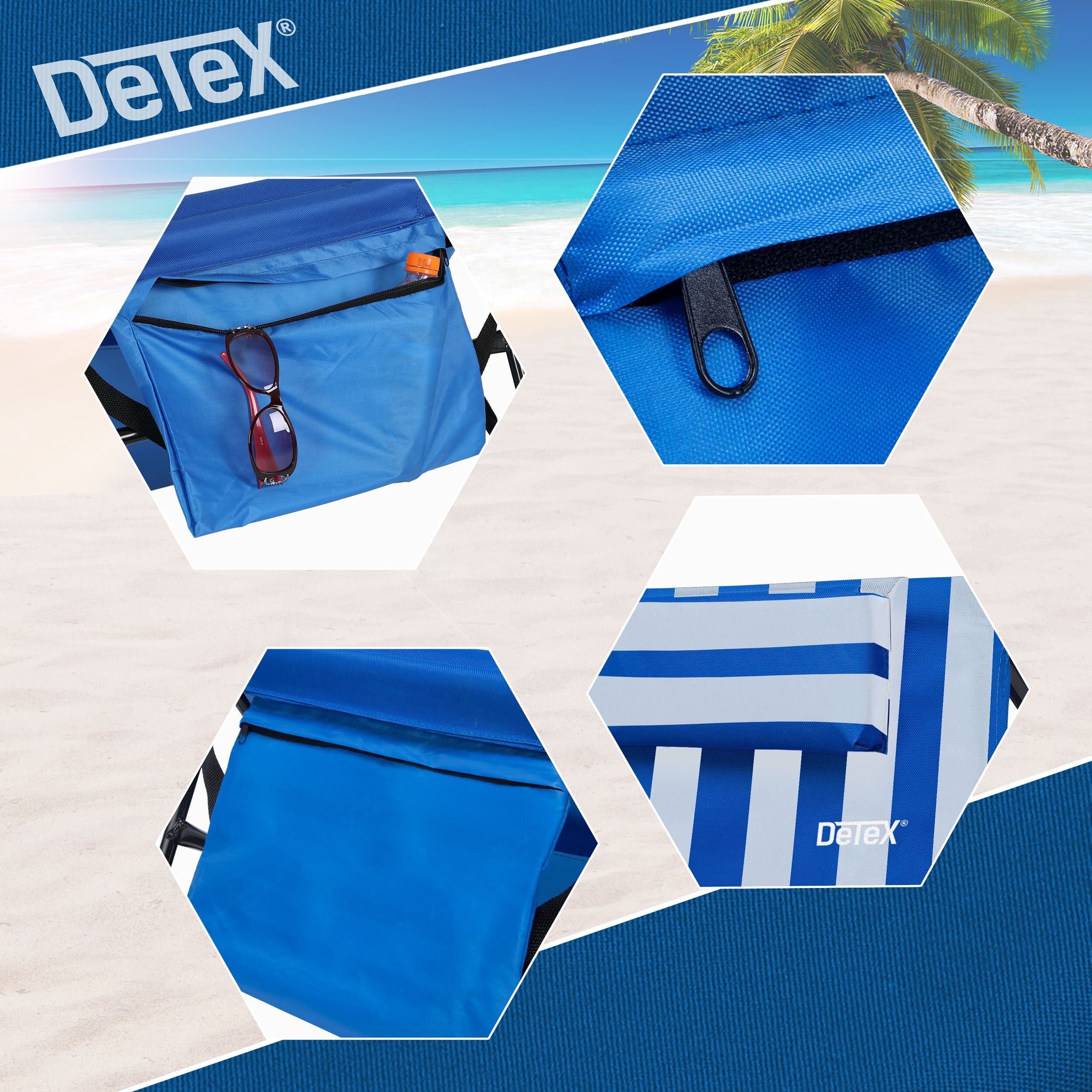 Strandmatte Blau/Weiß 158x56x46cm gepolstert