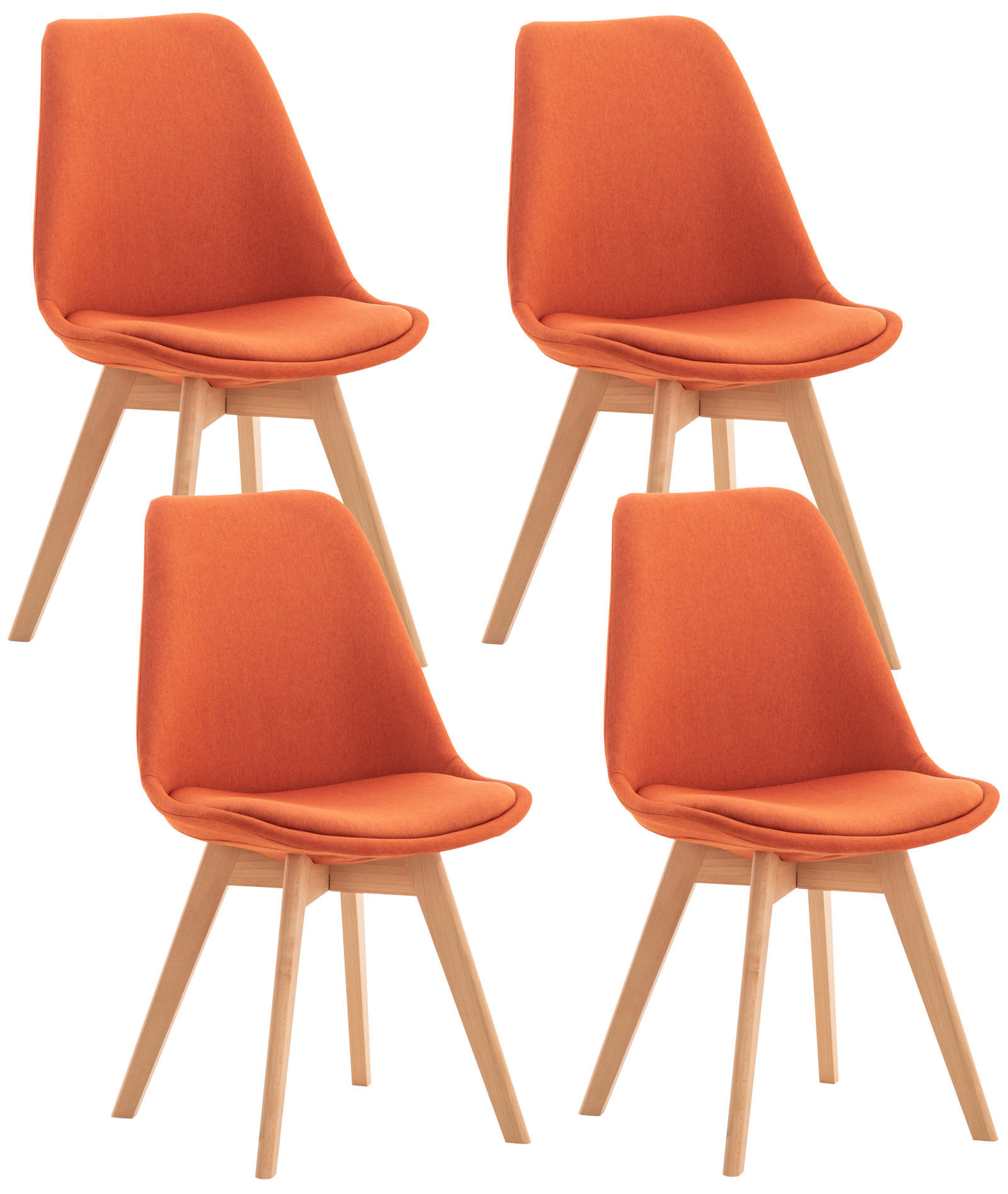 4er Set Stuhl Linares Stoff, orange