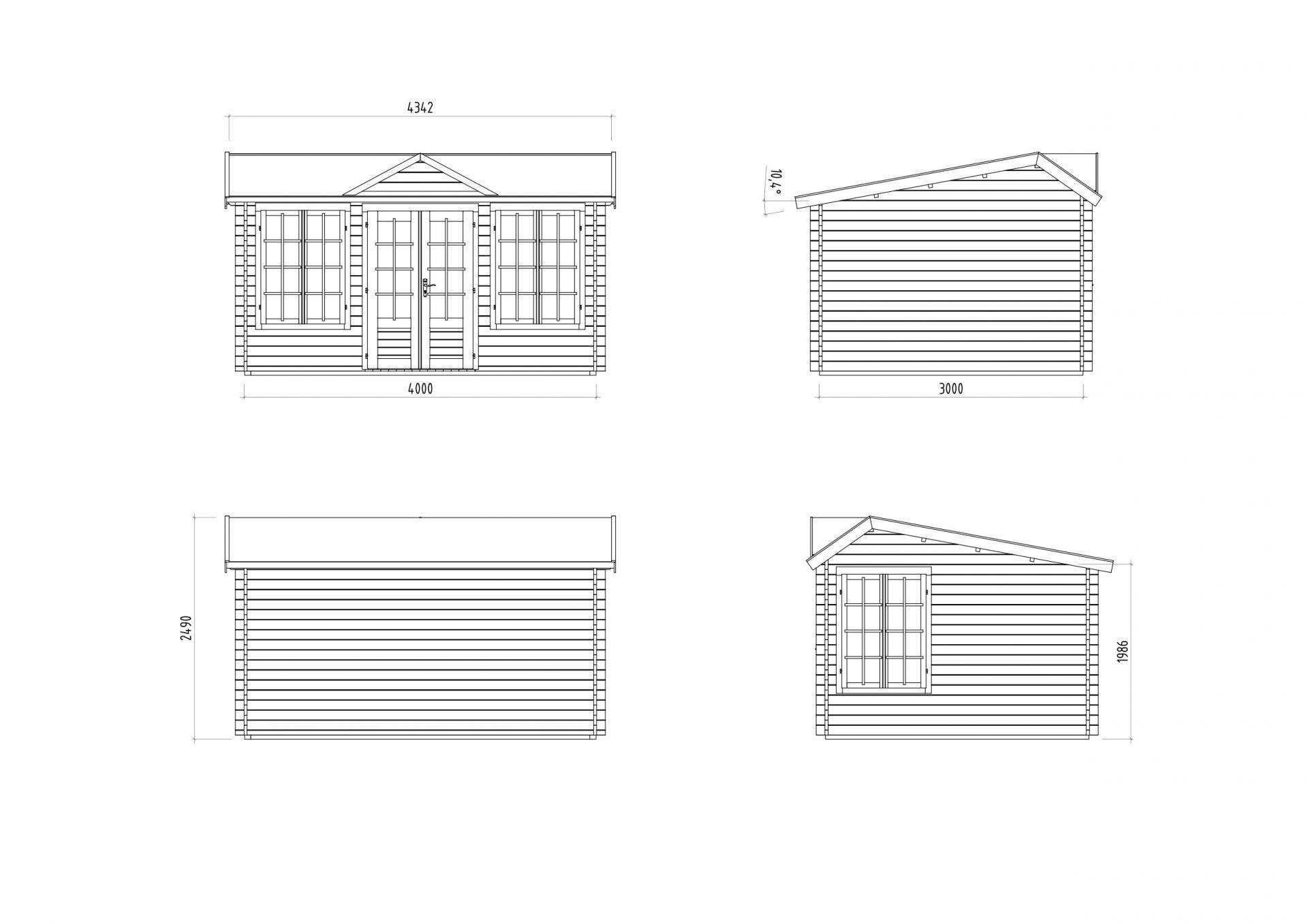 Palmako Gartenhaus Claudia Pent 11,5 m²