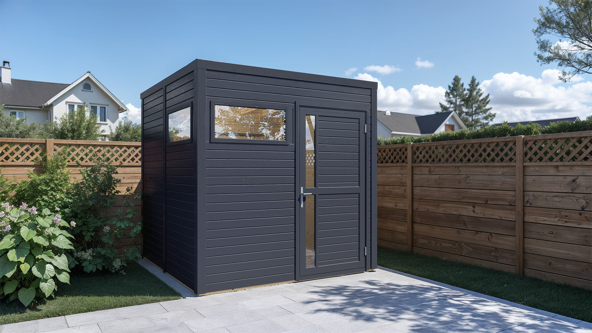 Gartenhaus Cubus 2 Anthrazit 226 x 234 cm