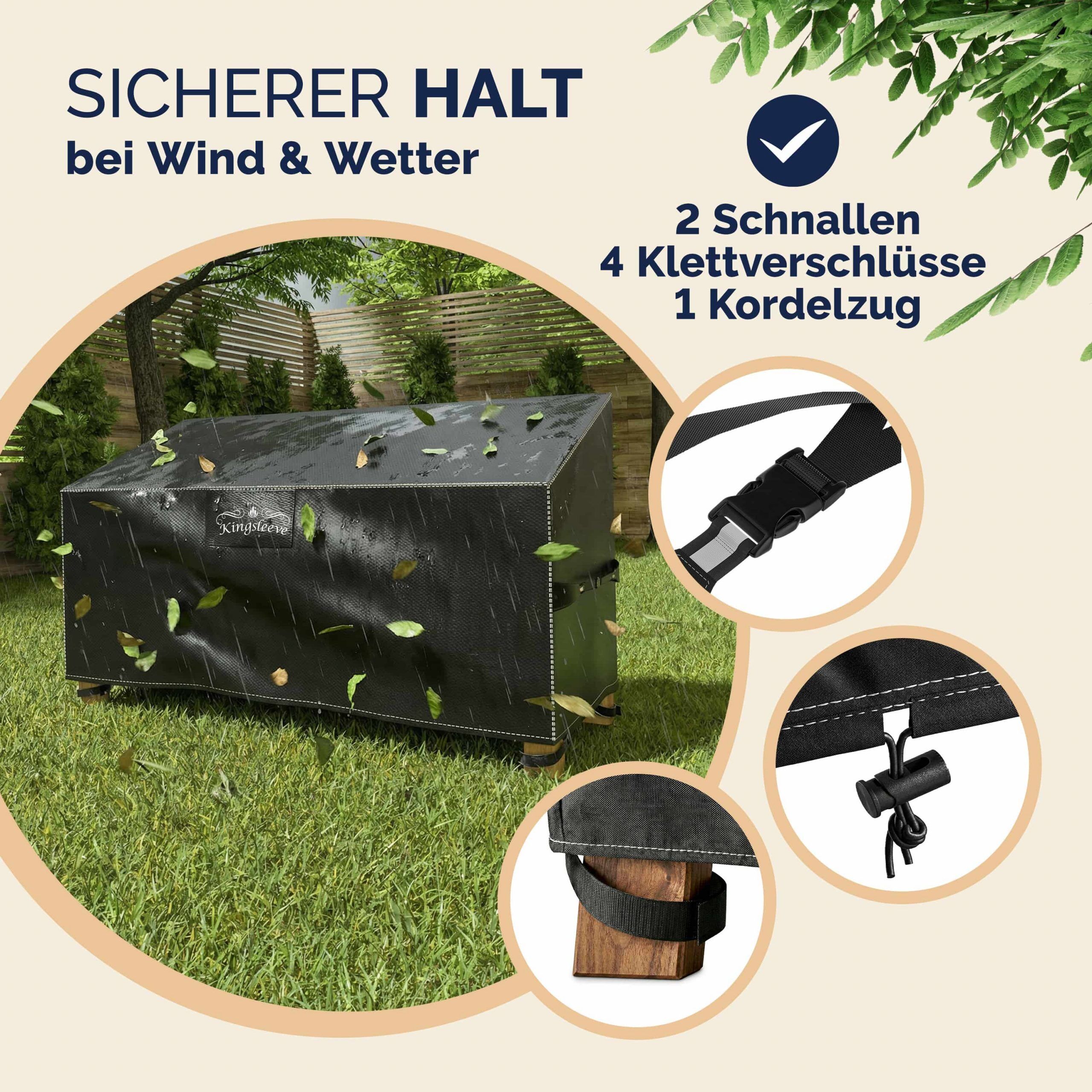 Abdeckplane Gartenbank Anthrazit 134x66x63/89cm 9100mm Wassersäule