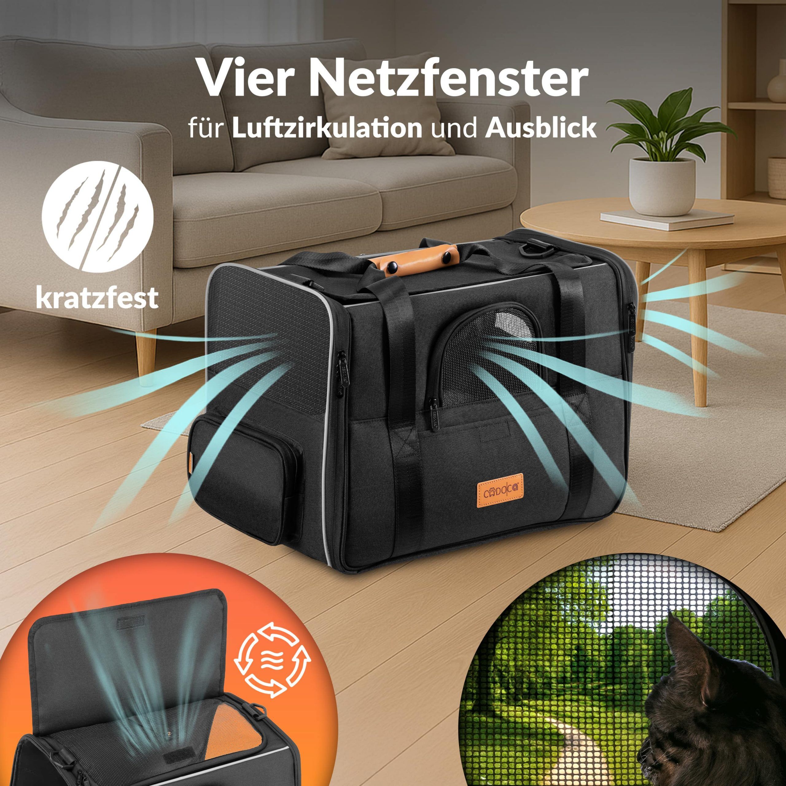 Katzentransportbox Anthrazit 44x34x31cm bis 20kg