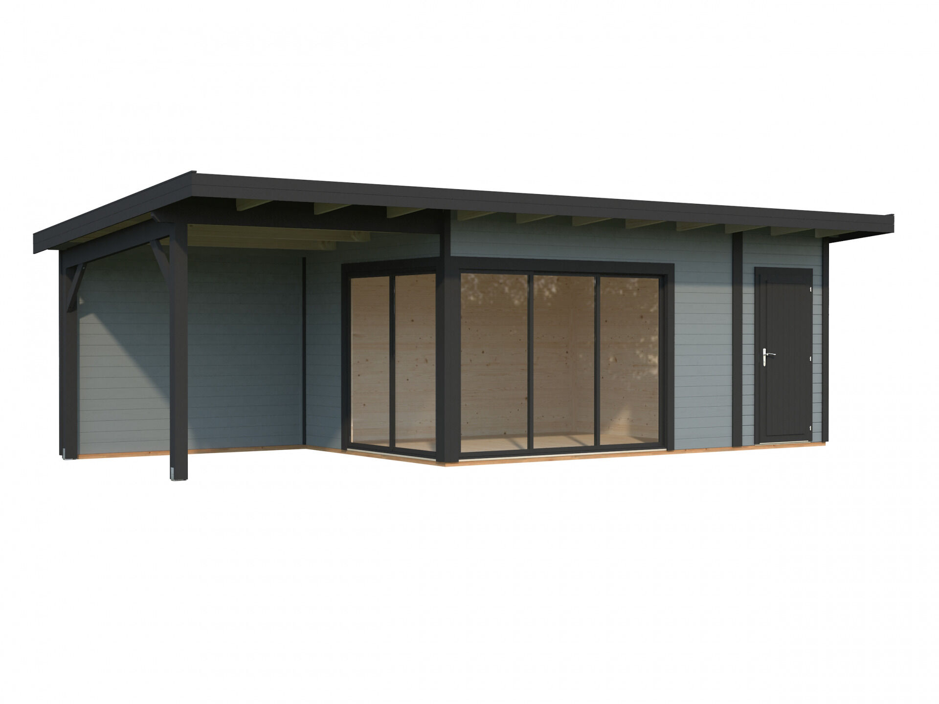Palmako Pultdach Gartenhaus Andrea 15,2+7,9 m² Slide