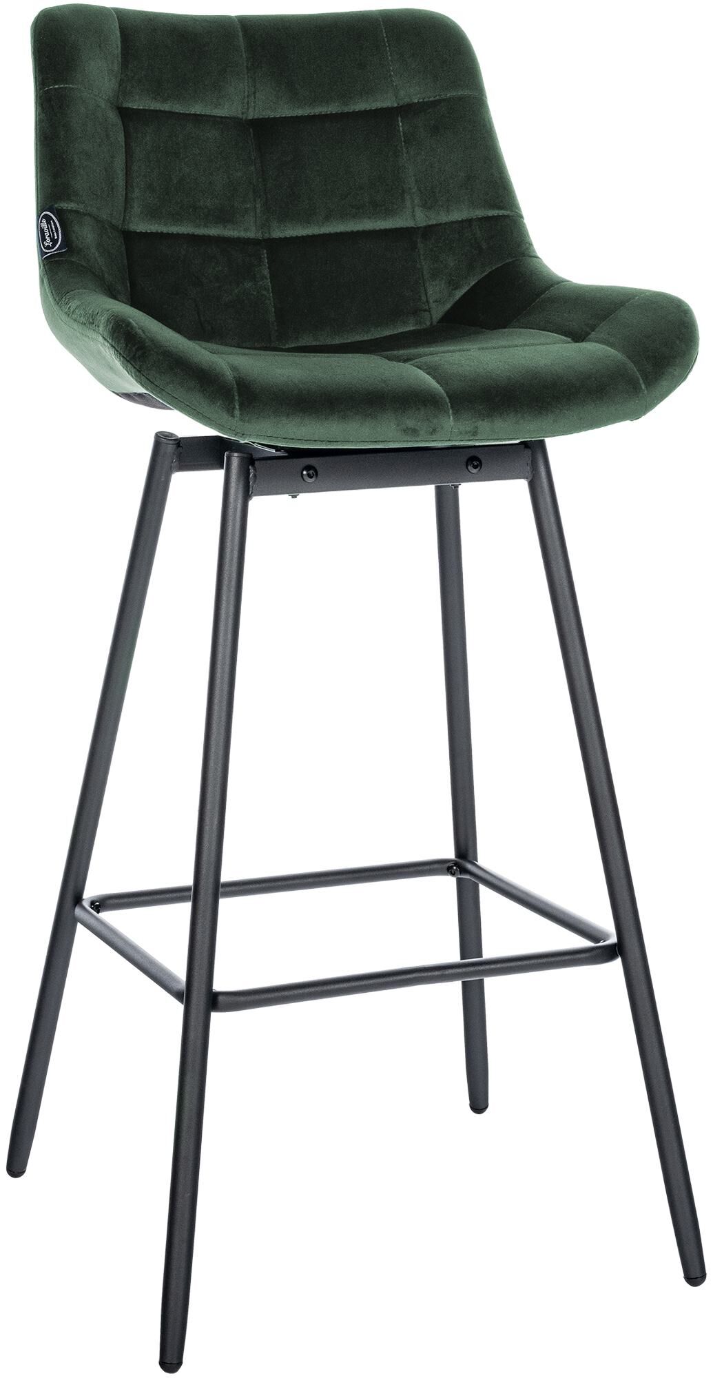 Barhocker Weston Schwenkbar Samt, dunkelgrün