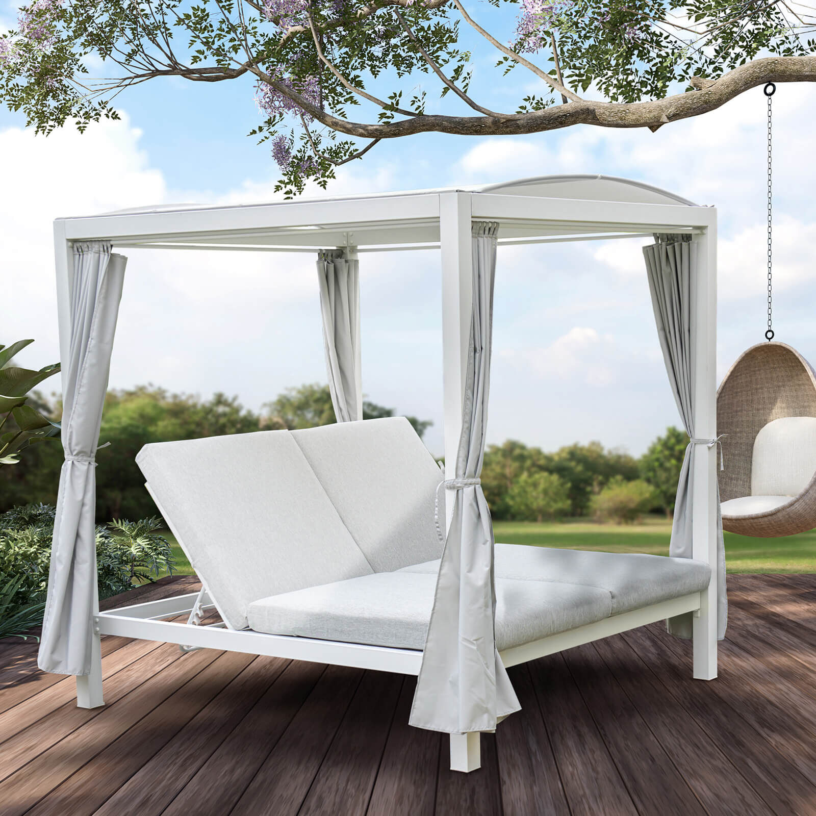 Abdeckung für Sonnenliege CAPE LYON - 208 x 188 cm Schwarz