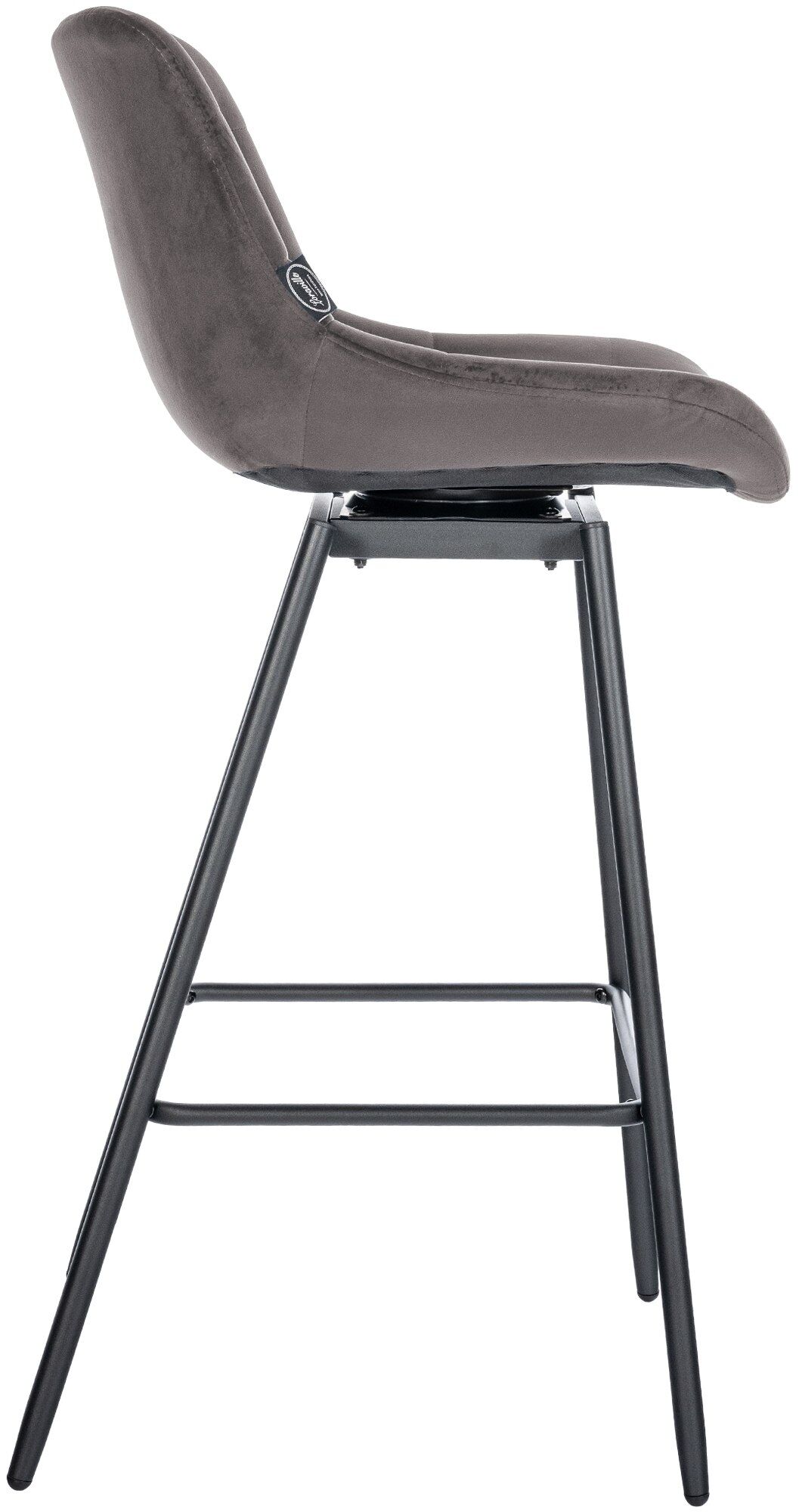 Barhocker Weston Schwenkbar Samt, grau