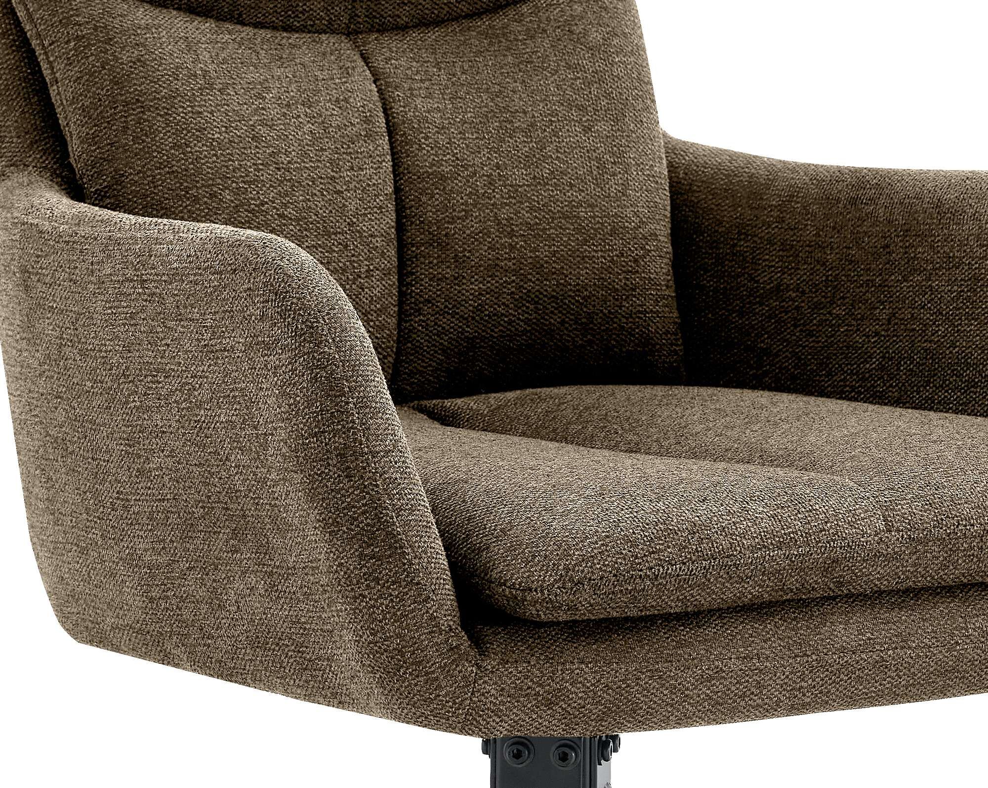 2er Set Esszimmerstuhl Somers Stoff, braun