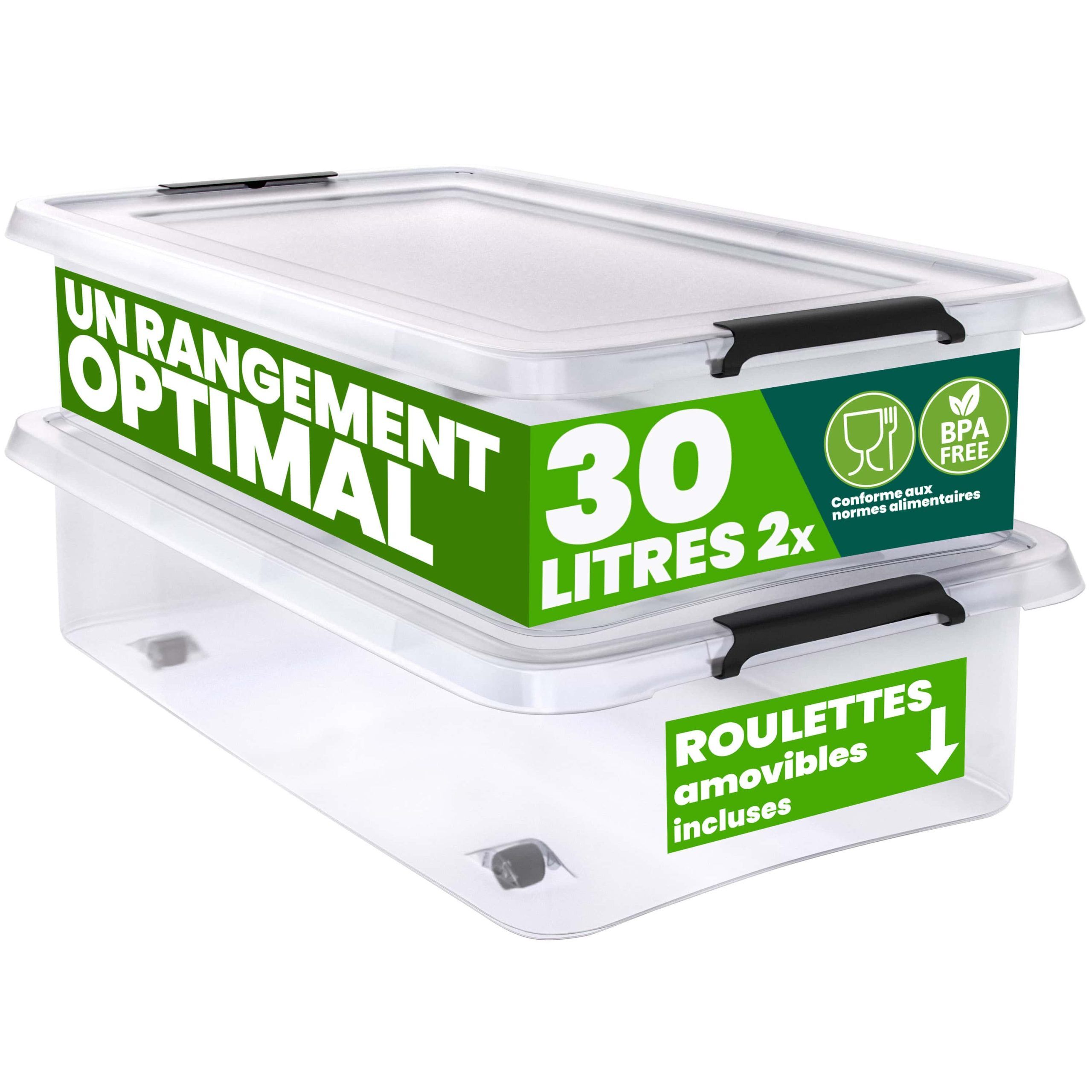 Aufbewahrungsbox 2er-Set Transparent 60x40x17cm 30L stapelbar