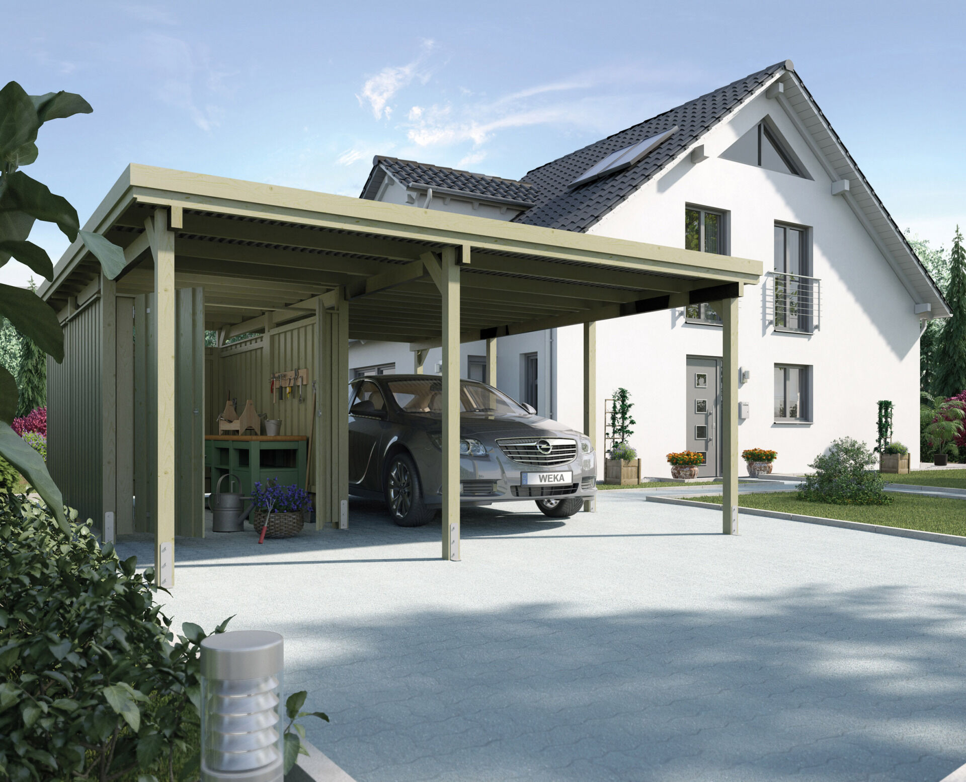 weka Carport 607 Gr.2, inkl. XL Geräteraum