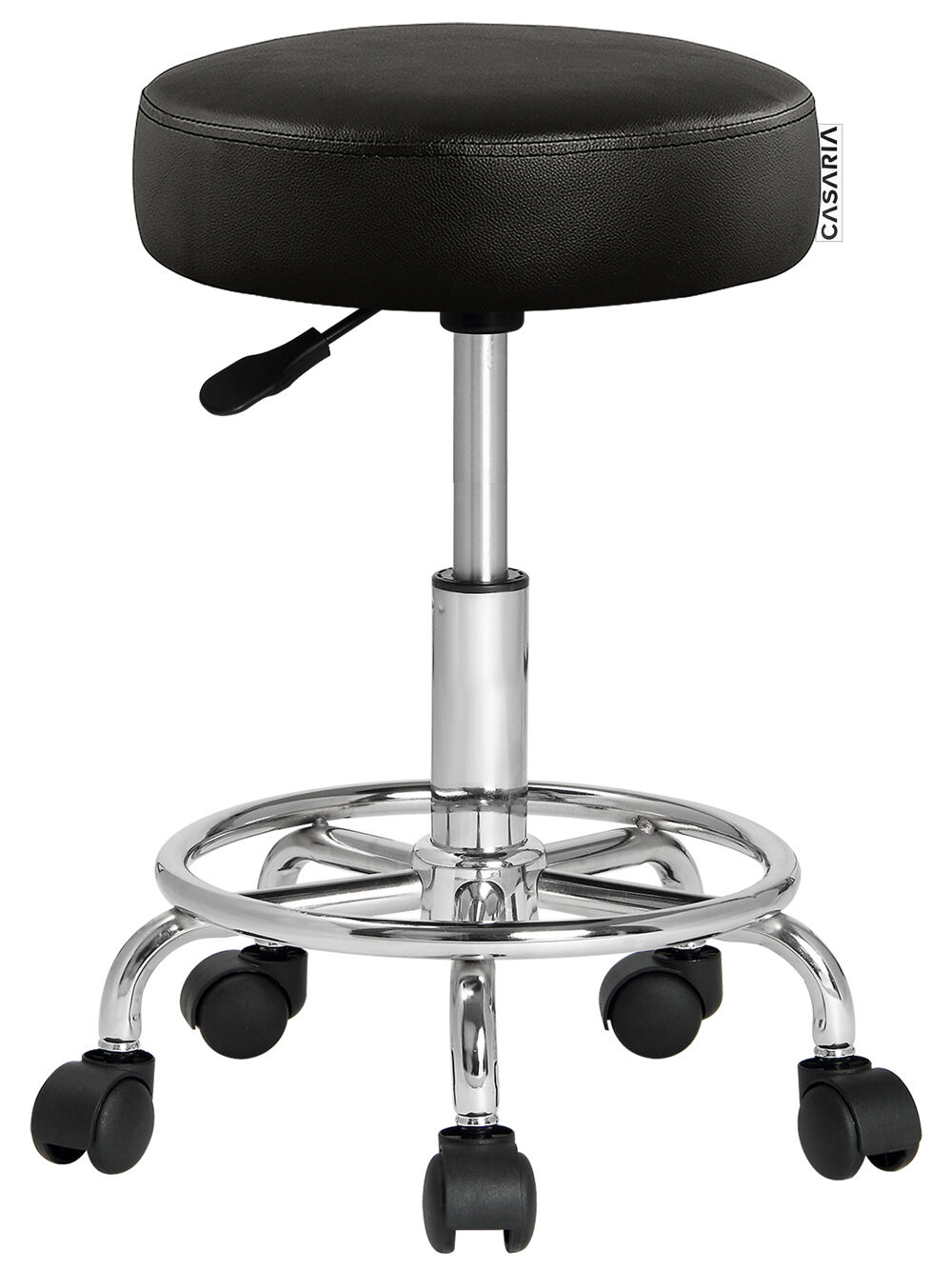 Rollhocker Kunstleder Schwarz 360° drehbar