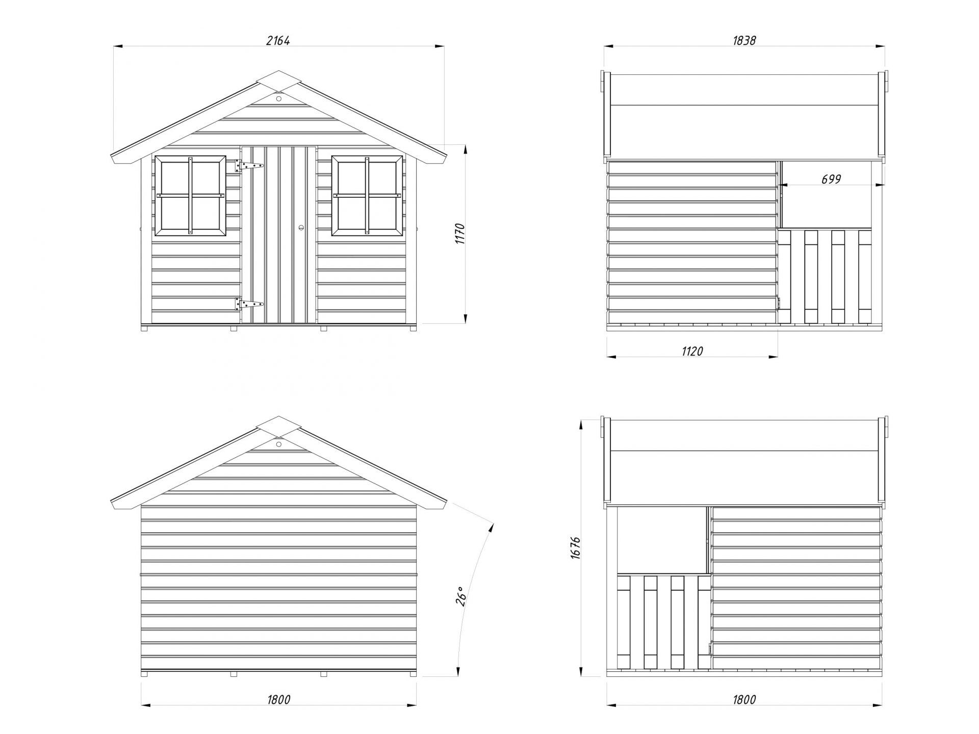Palmako Kinderspielhaus Felix 1,9 m²