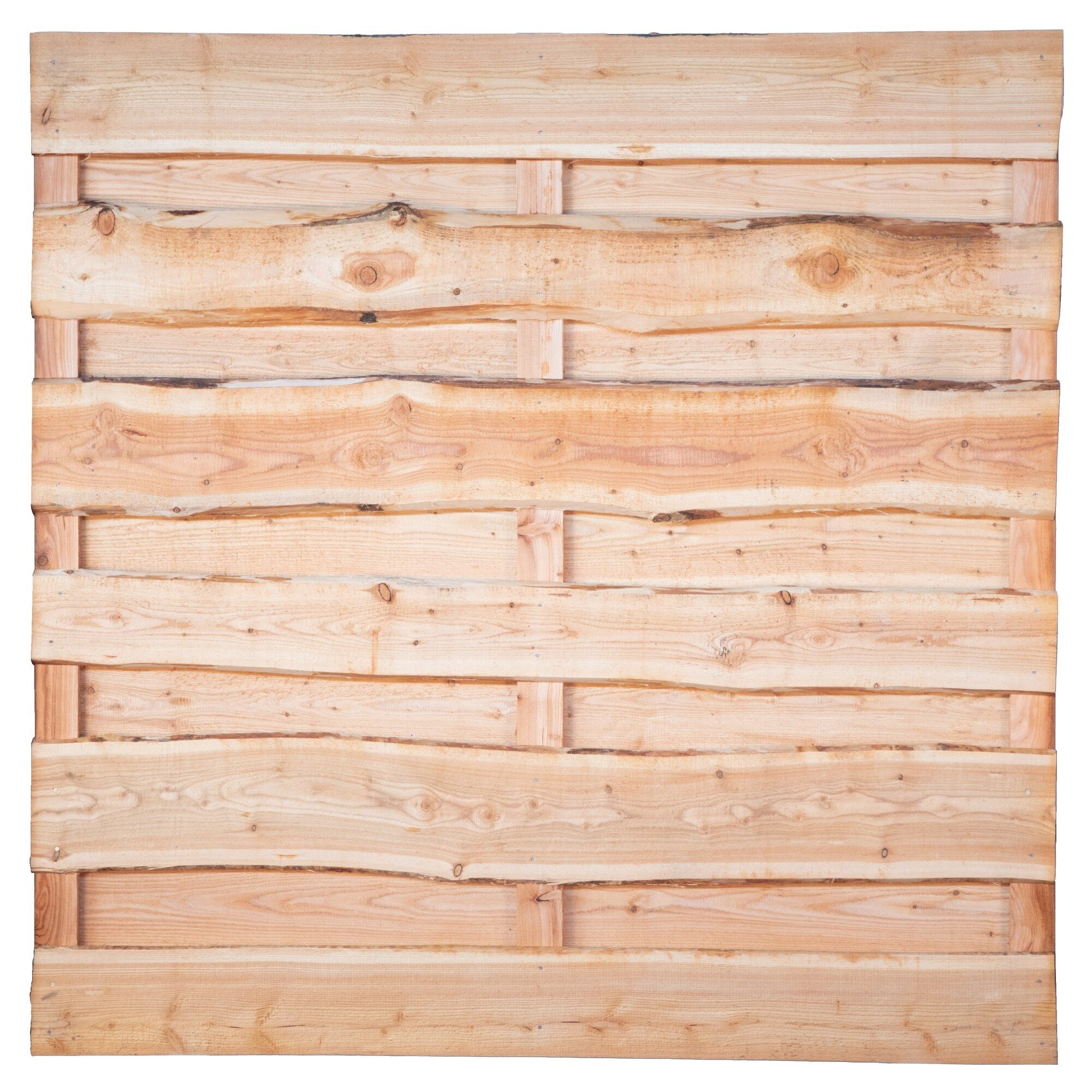 LOLLAND-Serie Lärche,, 180 x 180 cm, 3 Riegel, drehbar, Bretter sägerau ca. 20mm mit Baumkante