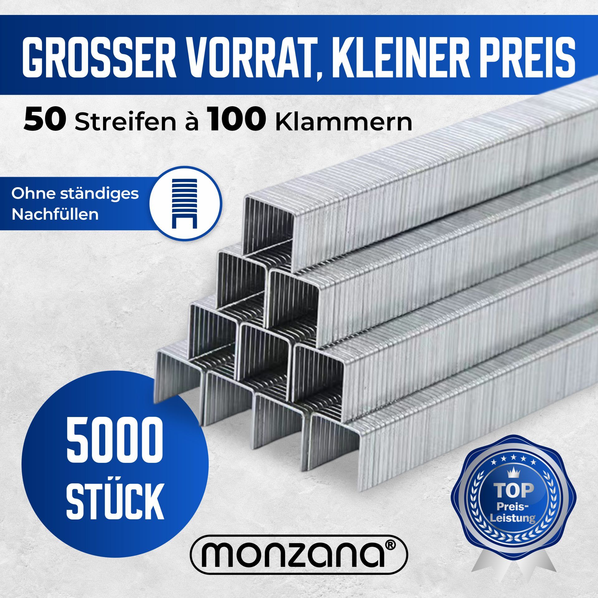 Tackerklammern 5000 Stück L= 12mm, B= 5,8mm