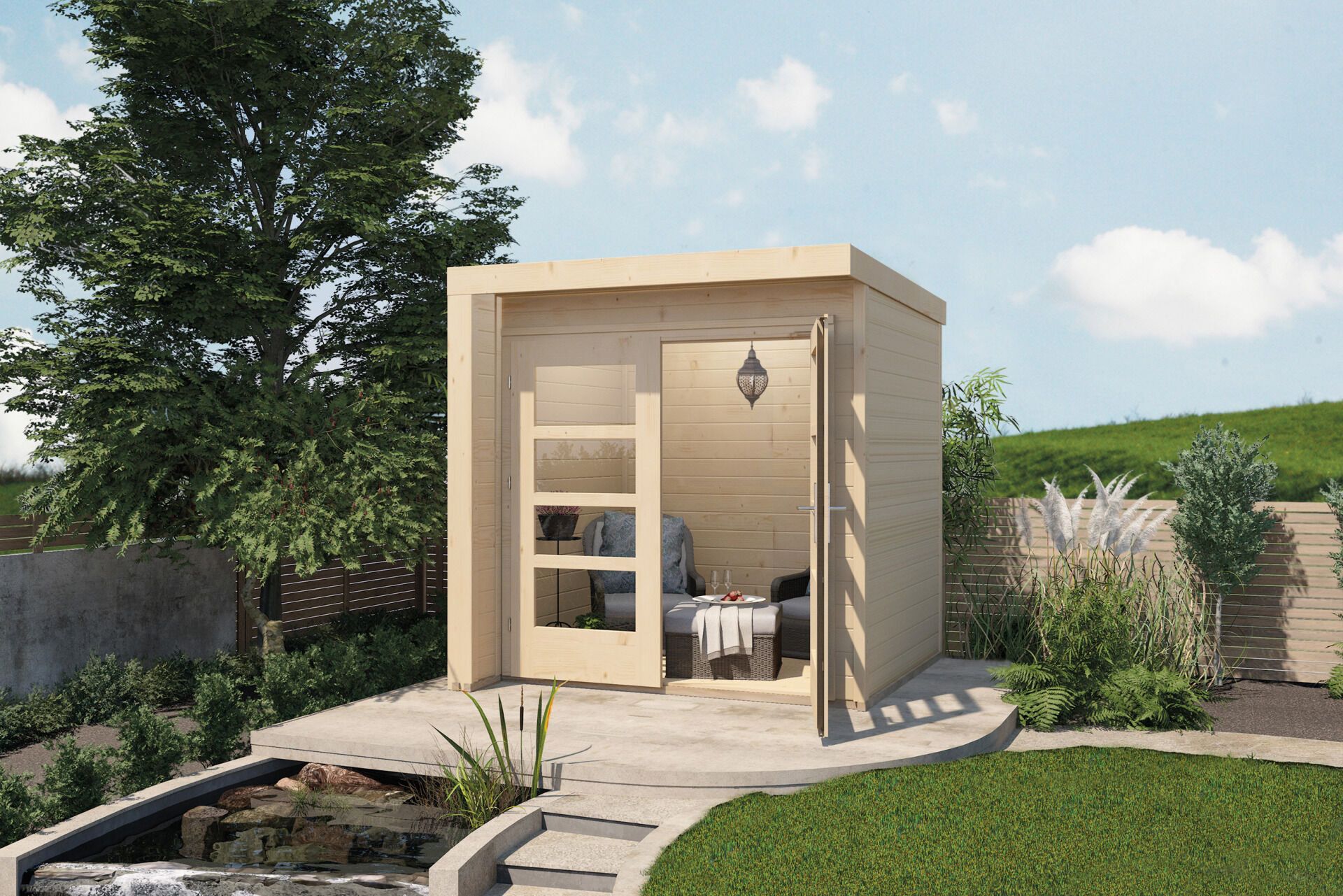 weka Design-Gartenhaus 262 A natur. 2,1x2,2m