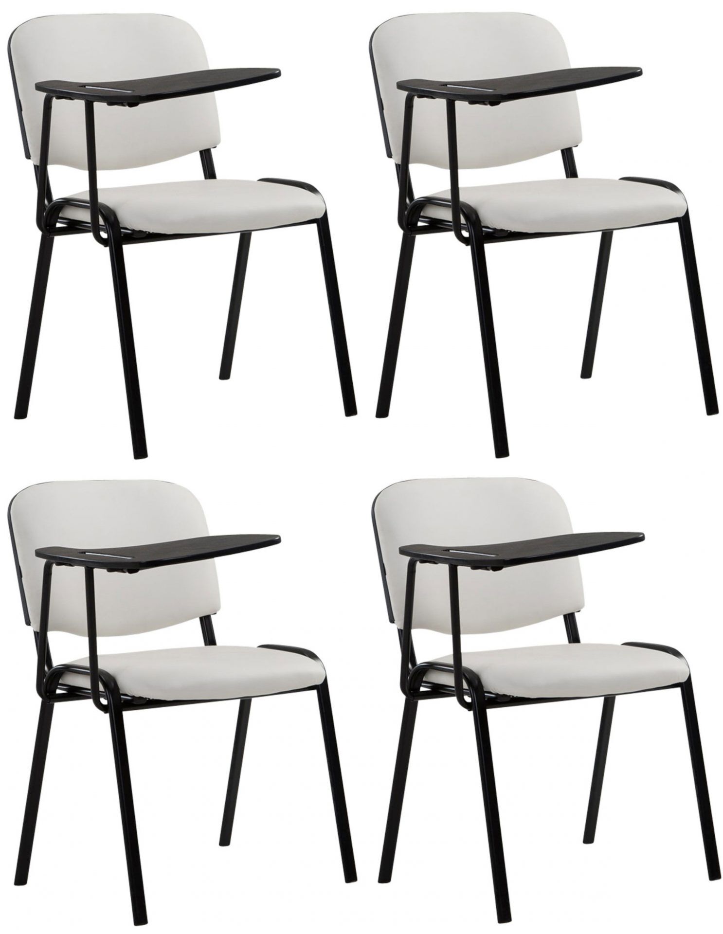 4er Set Stühle Ken mit Klapptisch Kunstleder, weiß