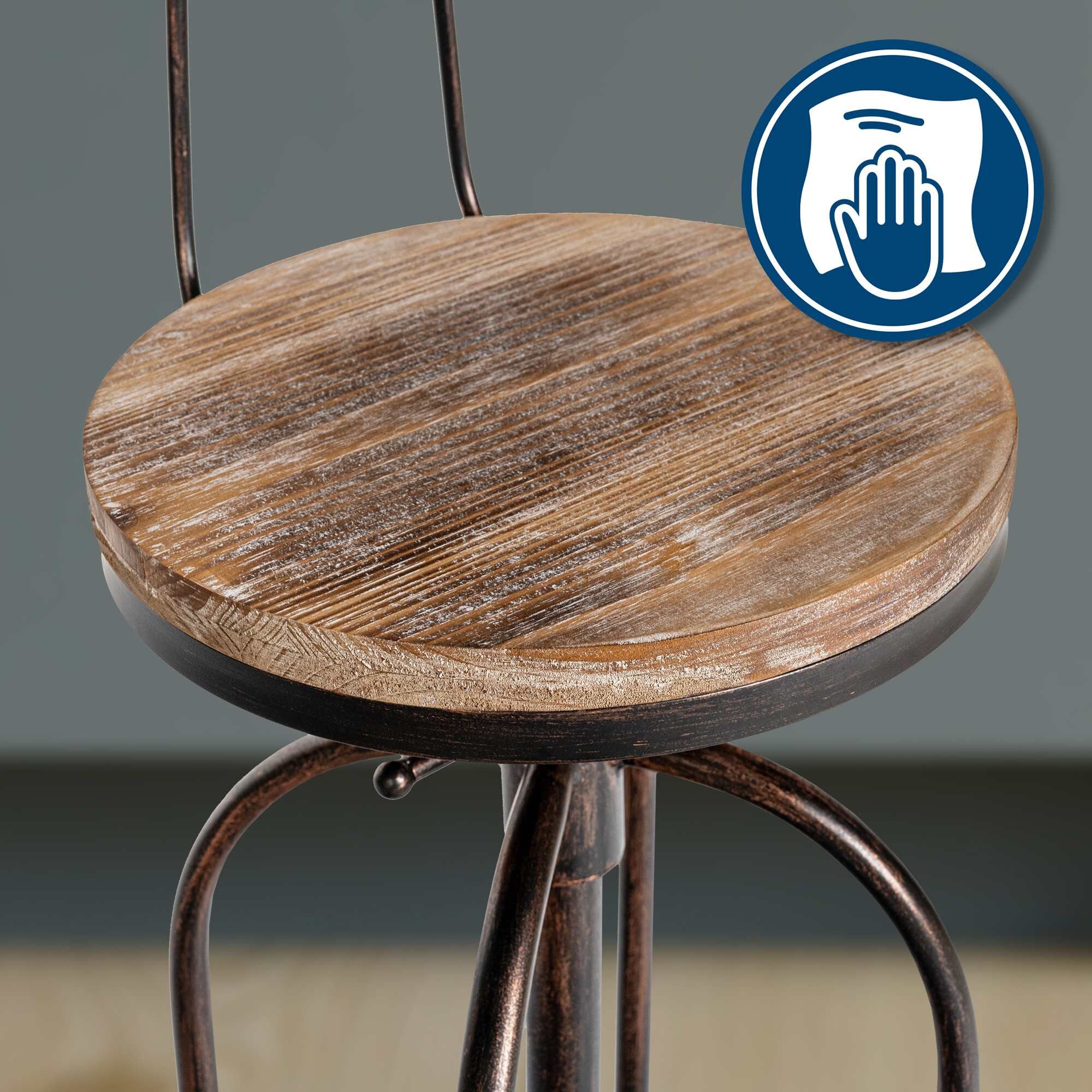 Barhocker Pino, Holz, bronze