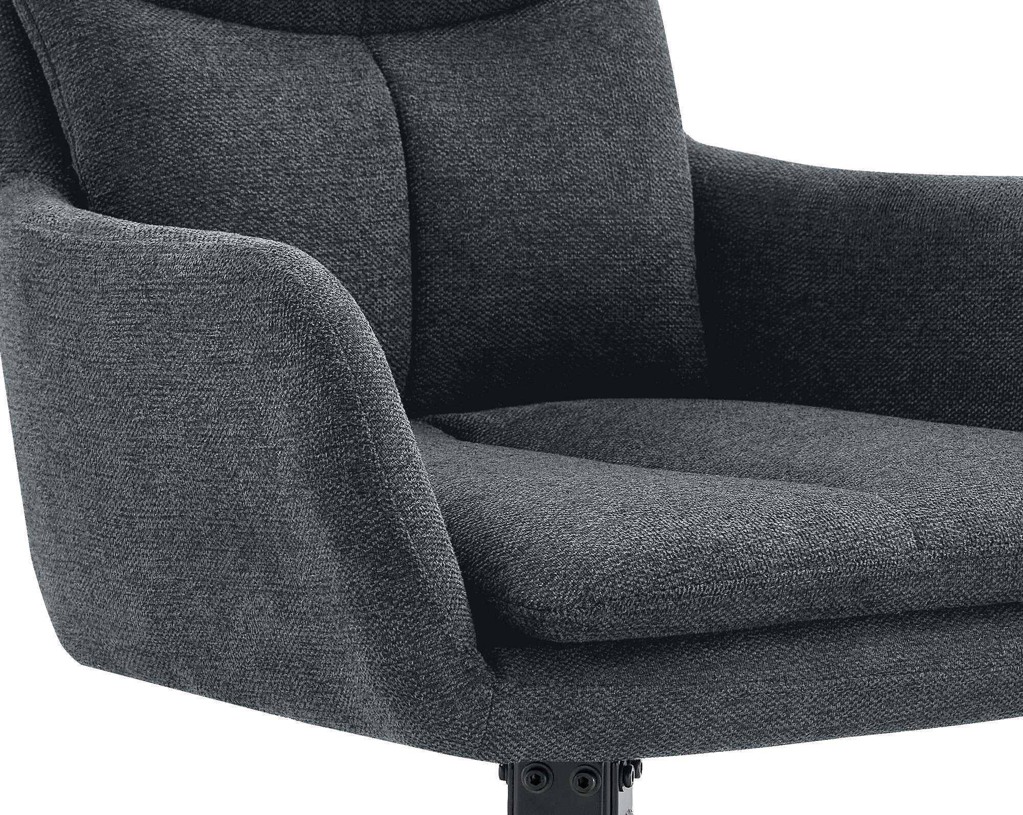 2er Set Esszimmerstuhl Somers Stoff, dunkelgrau