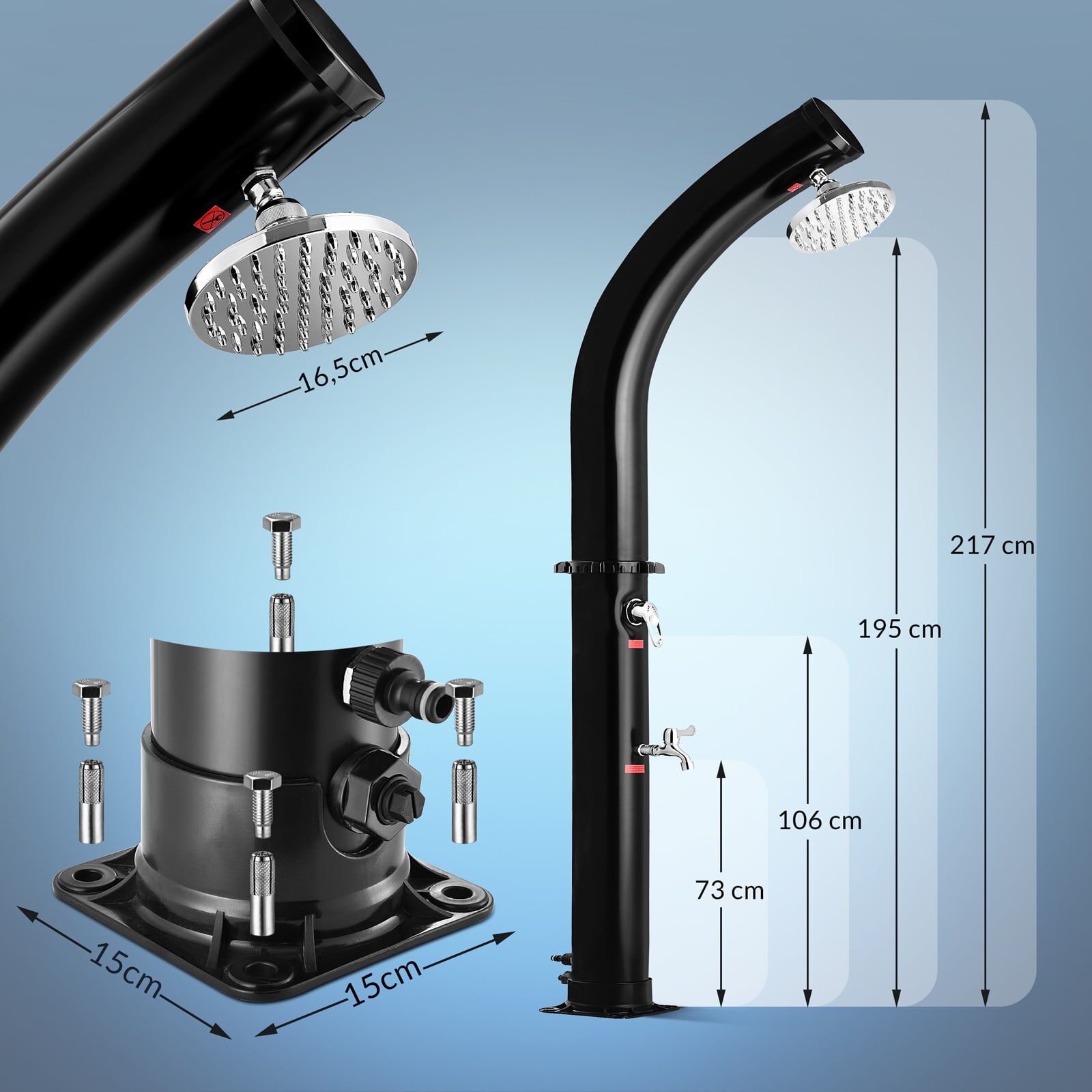 Solardusche Bow Schwarz 20L