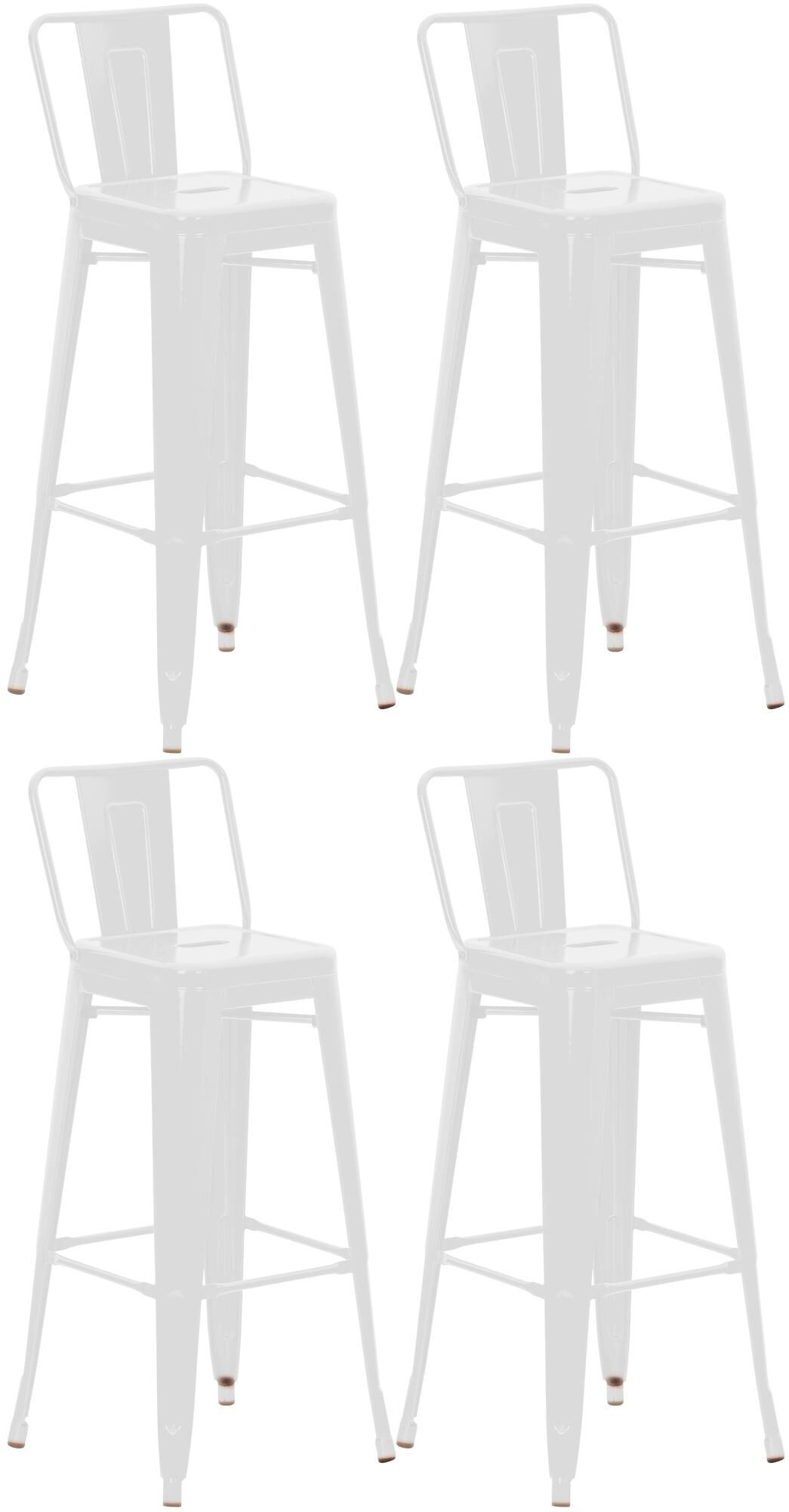 4er Set Barhocker Mason, weiß