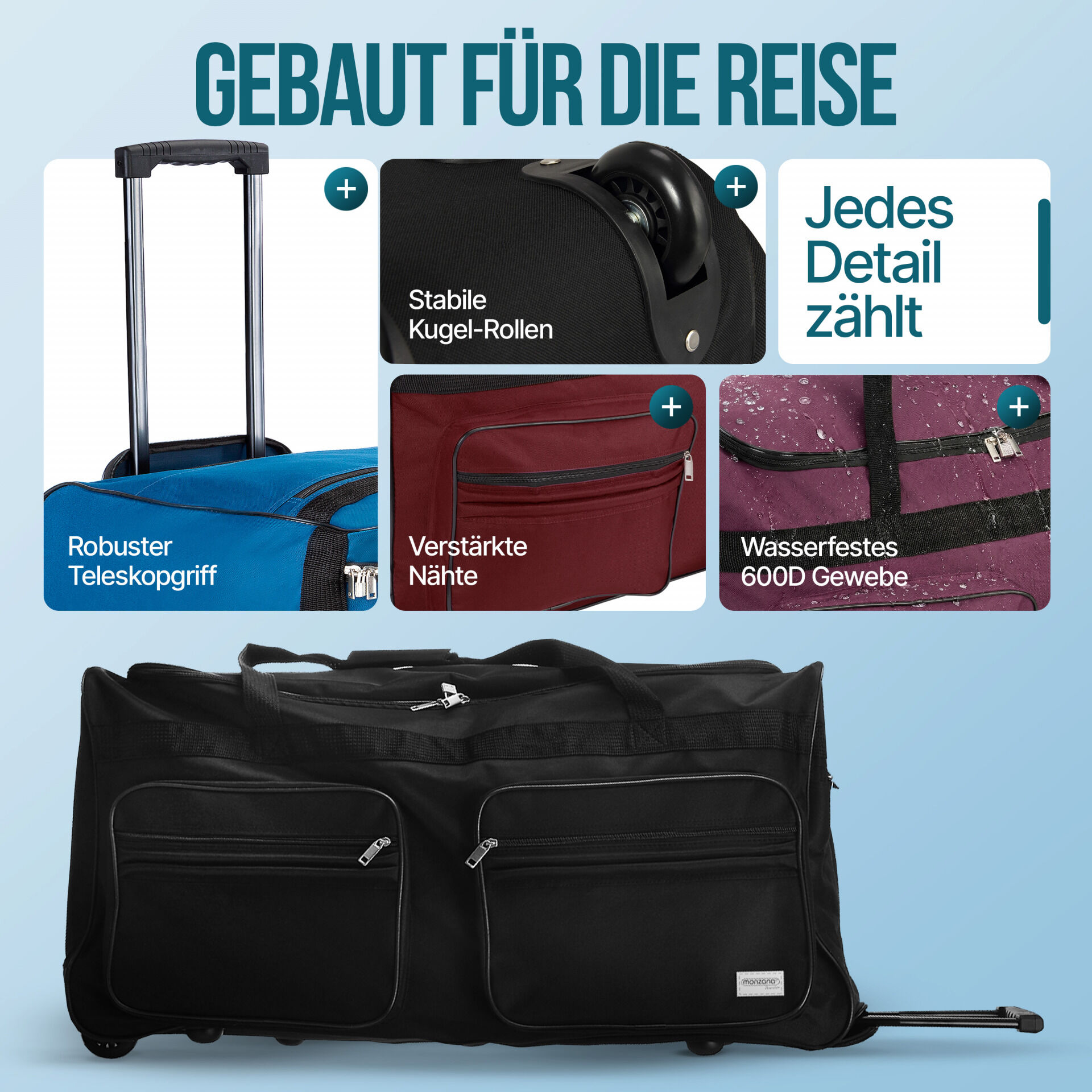 Rollenreisetasche XXL Violett 160L