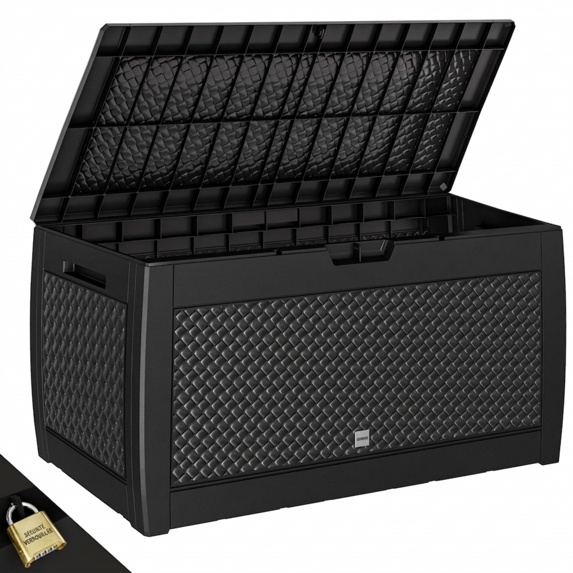 Gartenbox Matuba 310L Anthrazit Flechtoptik wasserdicht