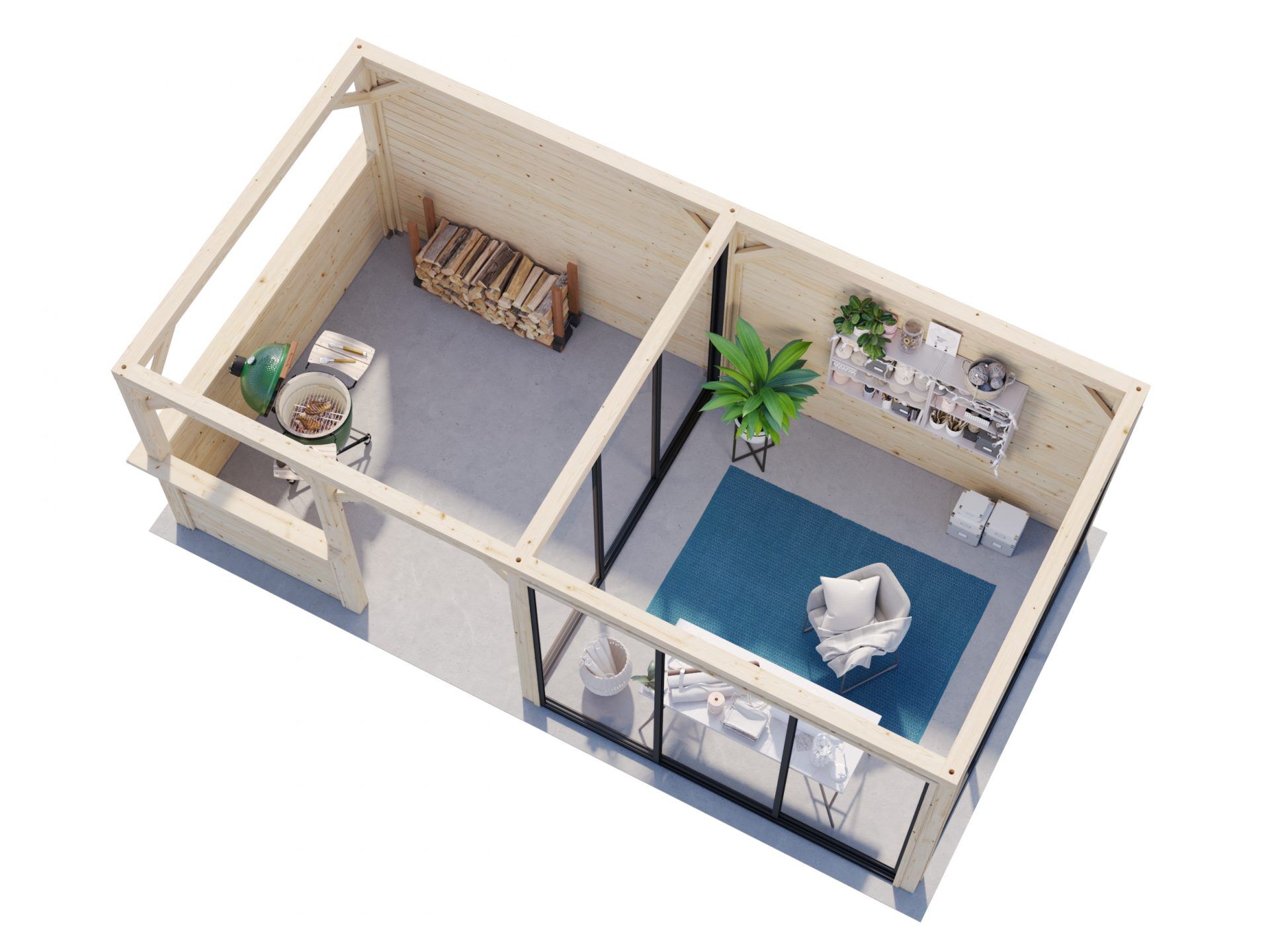 Palmako modernes Gartenhaus Lenna 16,6 m2 Set 408 Slide