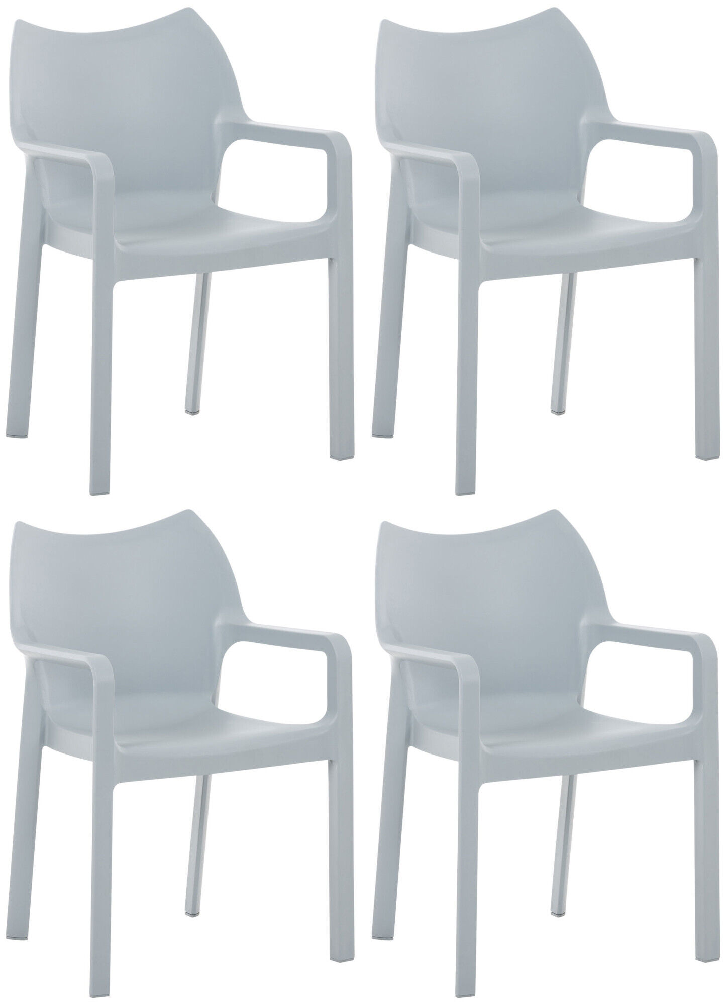 4er Set Stuhl Diva, hellgrau