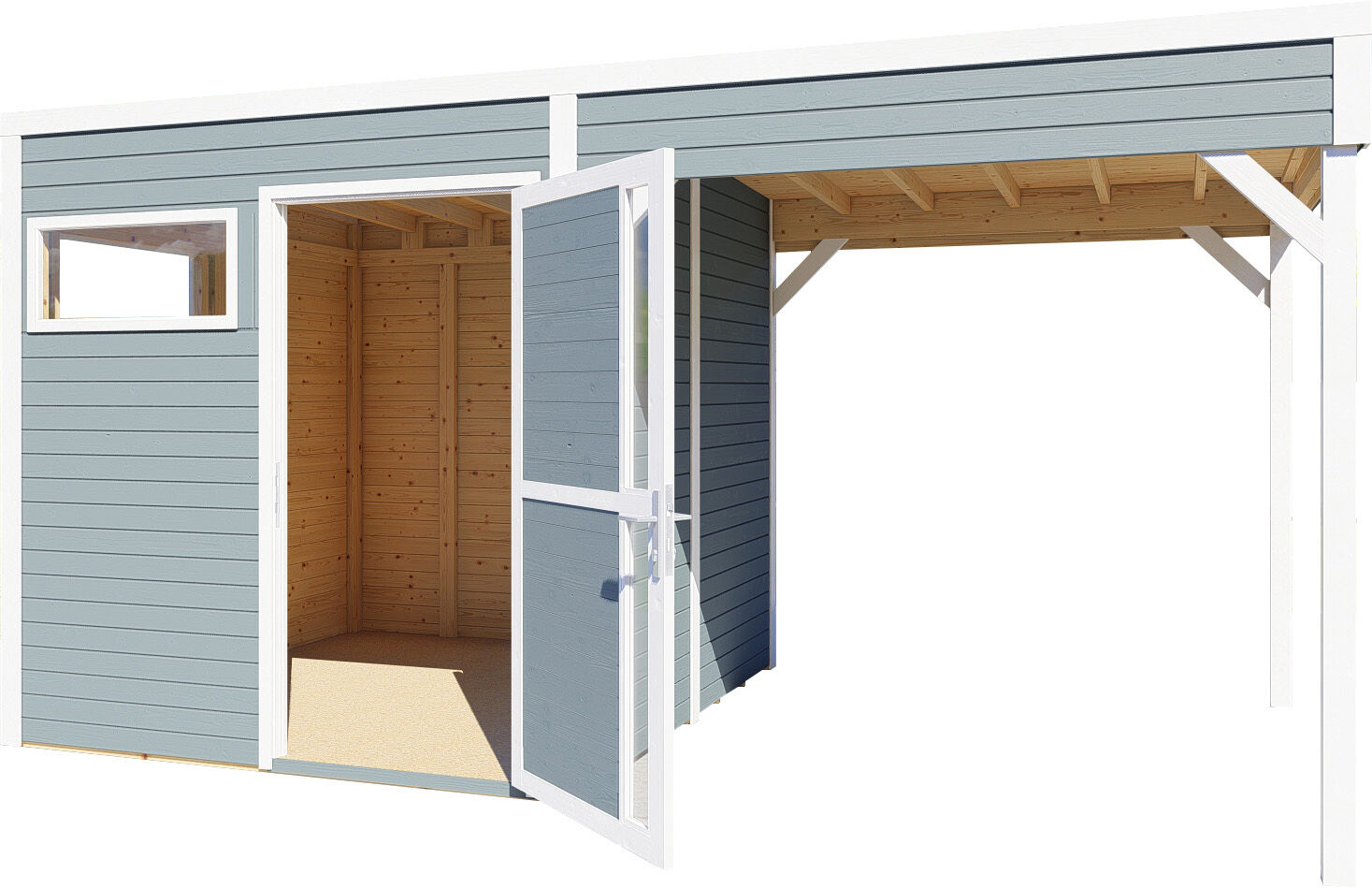 Gartenhaus Cubus 2 Lounge Hellgrau 449 x 234 cm