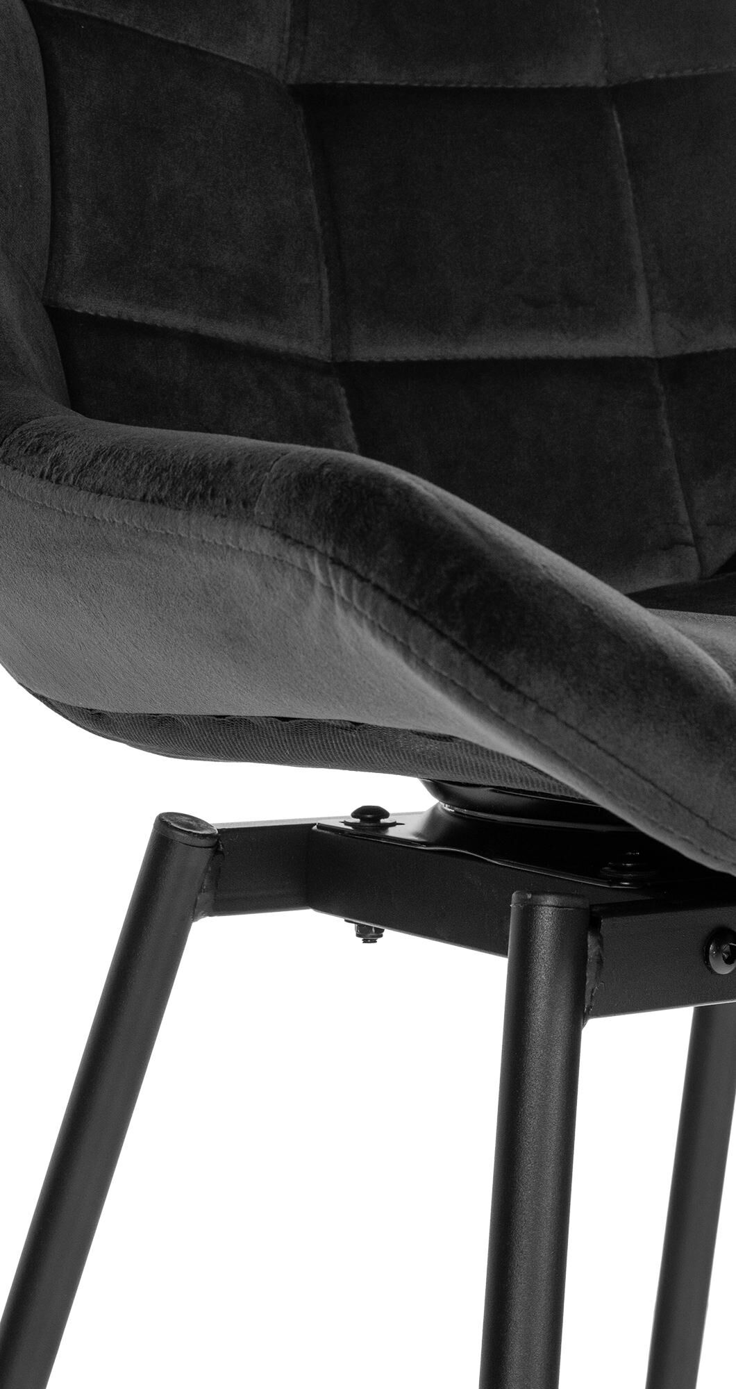 Barhocker Weston Schwenkbar Samt, schwarz