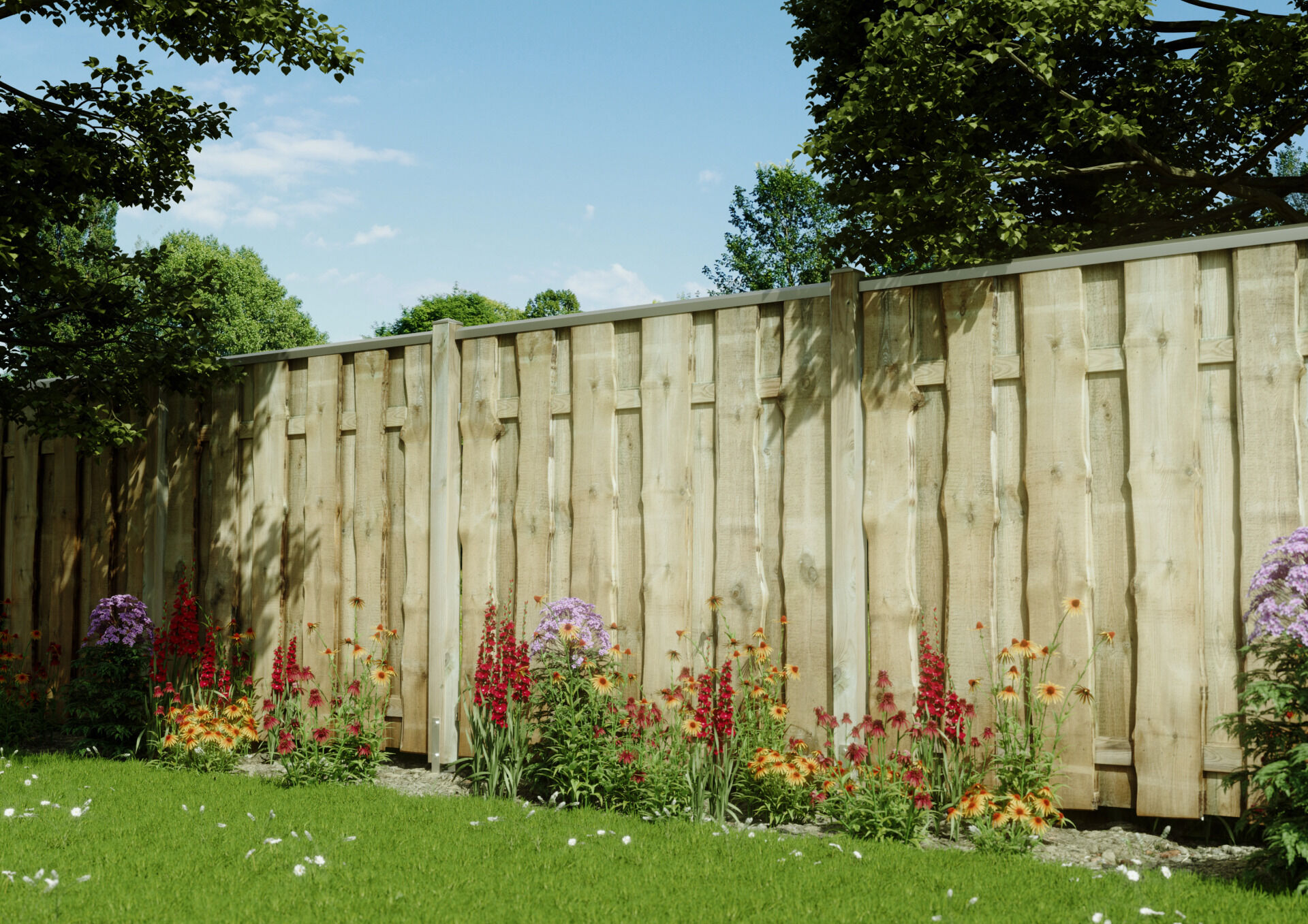 Abdeckleiste für Bohlenzäune, 179 cm, 20 x 75 mm EDELSTAHL, für JÜTLAND/LOLLAND für 75 mm Zaunstärken