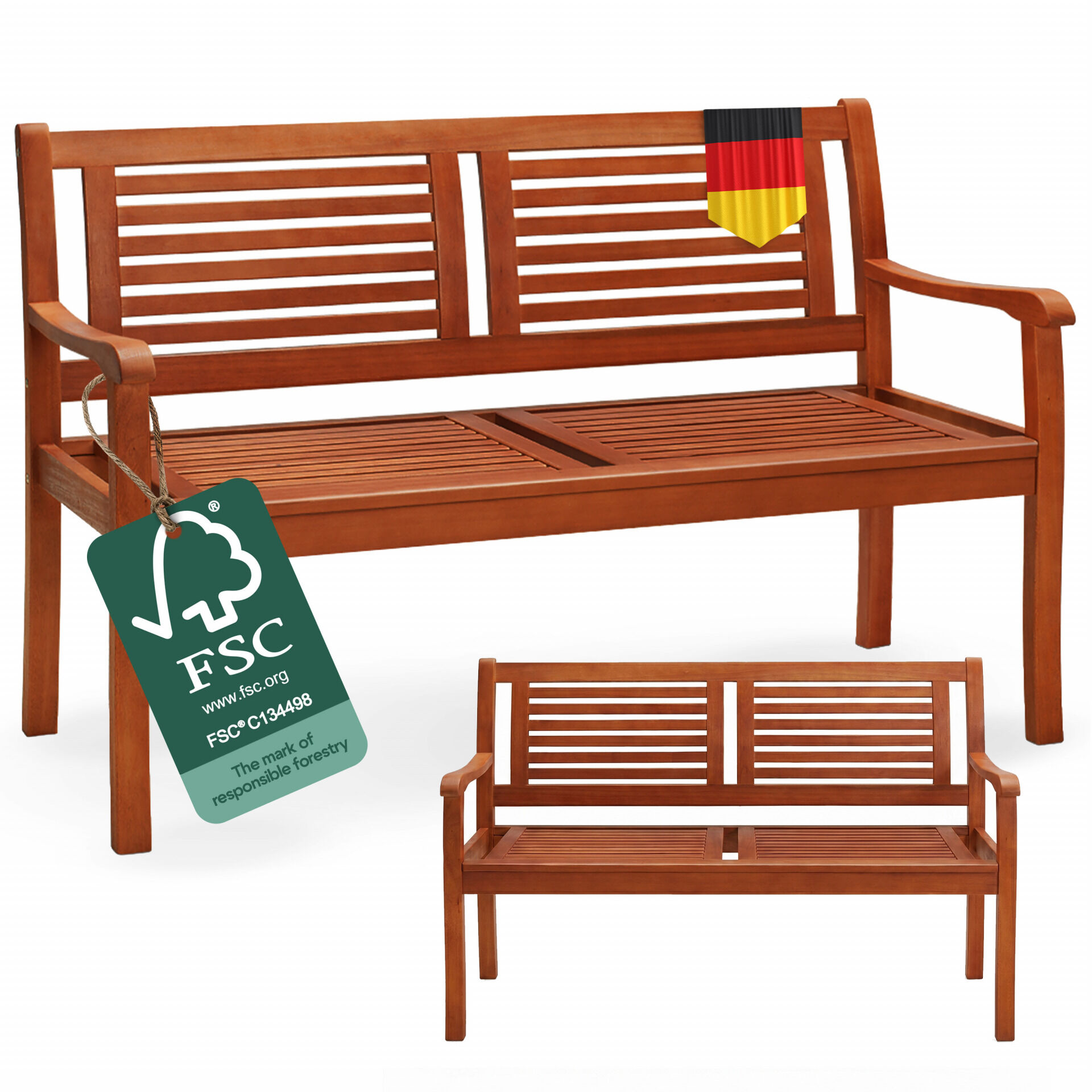 Gartenbank Eukalyptusholz 120x56x88cm FSC®-zertifiziert