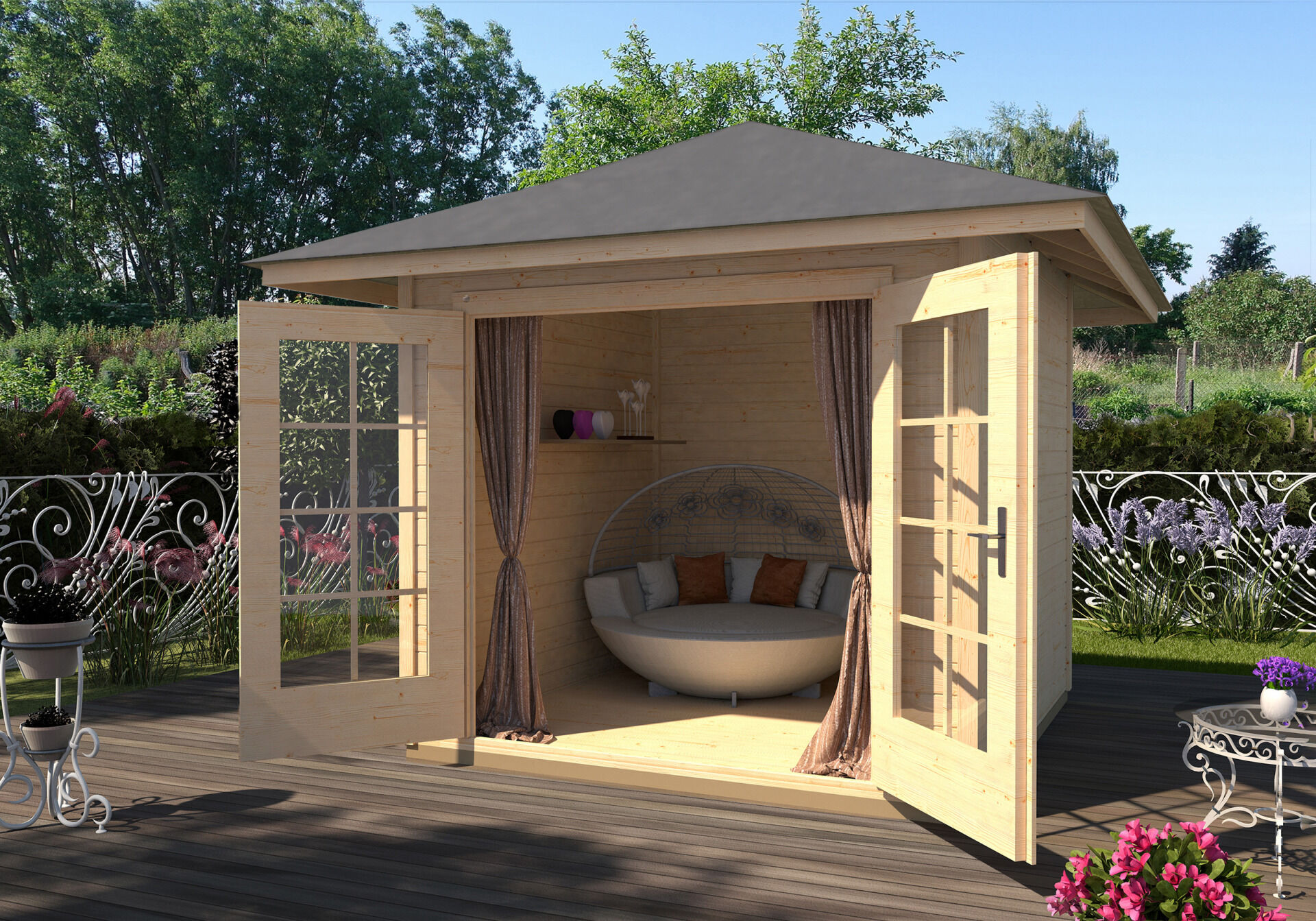 weka Gartenhaus 177 4-Eck 3,8x3,8m