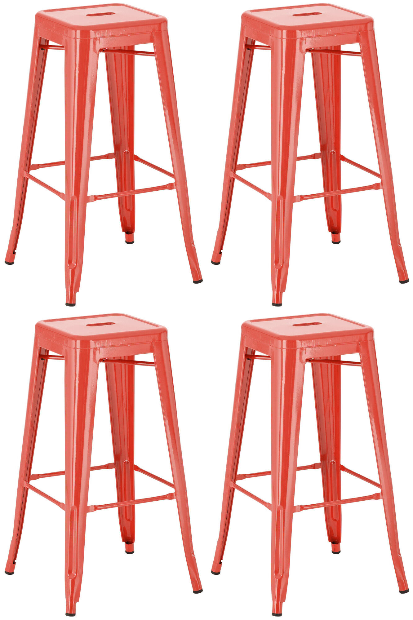 4er Set Barhocker Joshua, rot