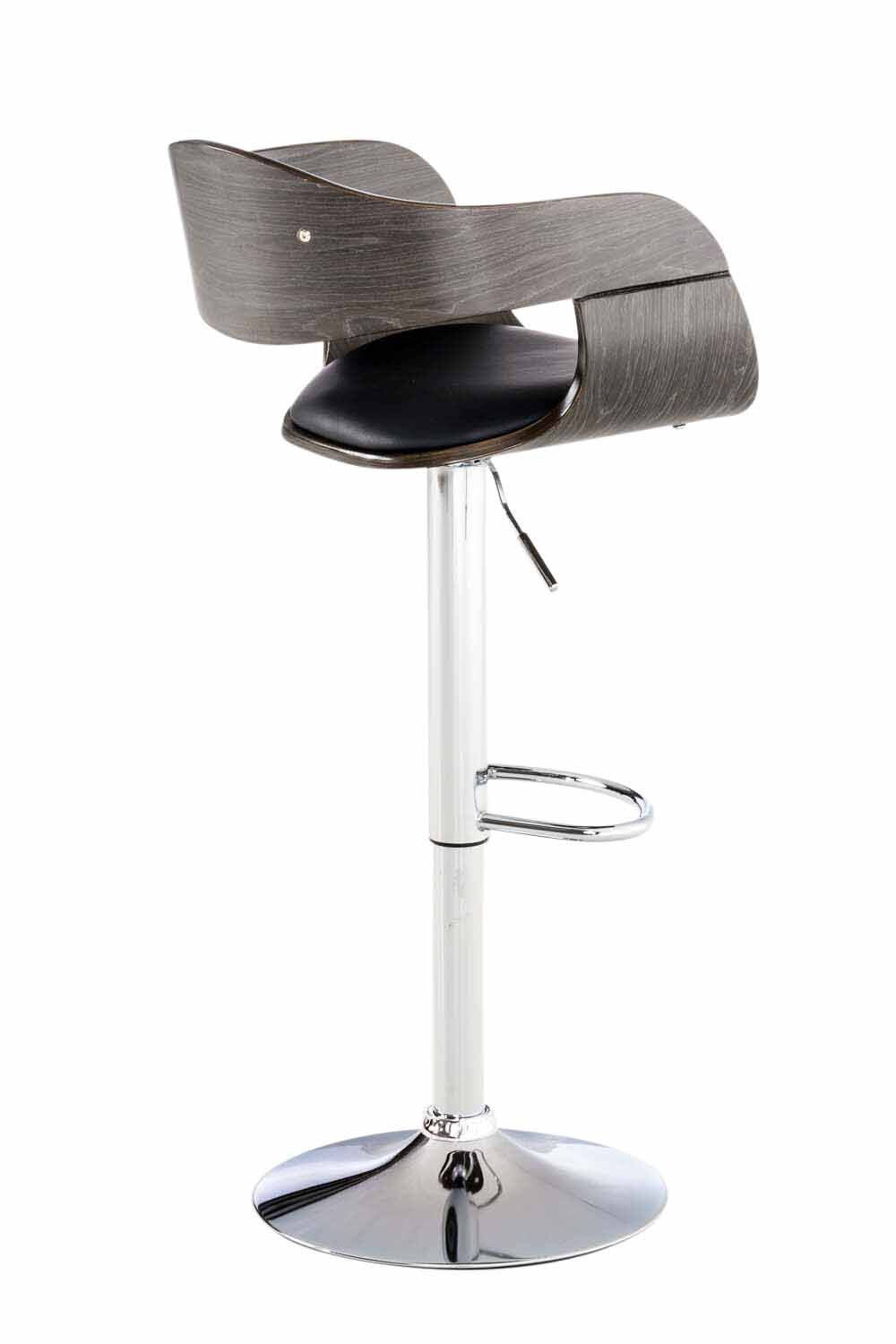 2er Set Barhocker Kingston C Kunstleder, schwarz/grau