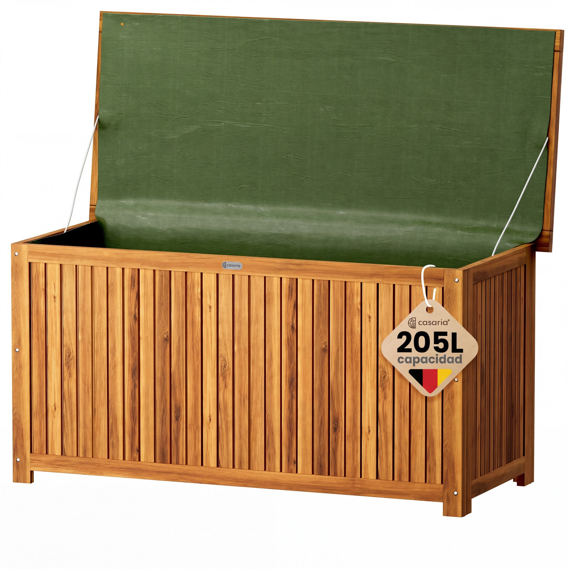 Gartenbox Akazienholz 115x50x59cm mit Innenplane wetterfest 205L
