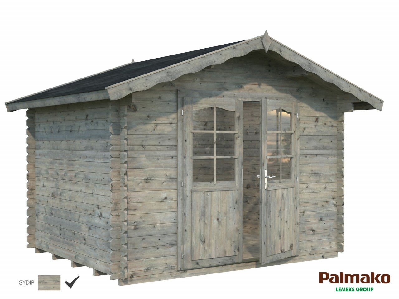 Palmako Gartenhaus Vivian 6,9 m² grau grundiert