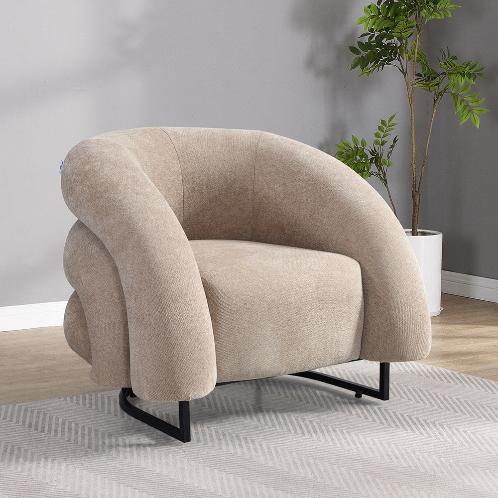 Sessel MACA - Samtgewebe Beige