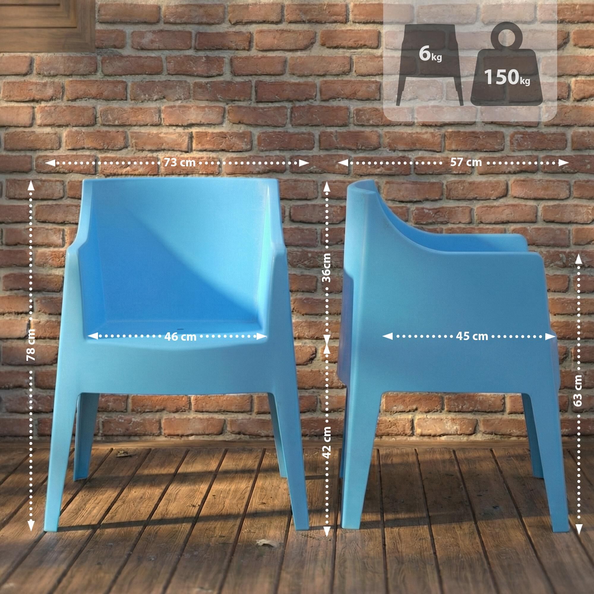 4er Set Stühle Bartal, blau