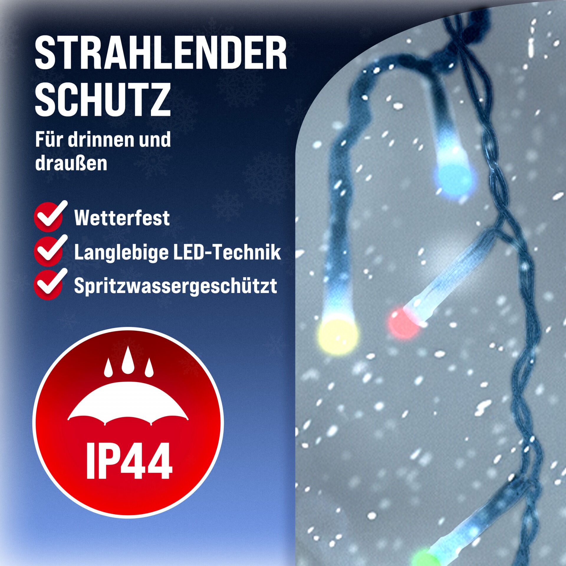 Lichterkette Weihnachten Bunt 40m
