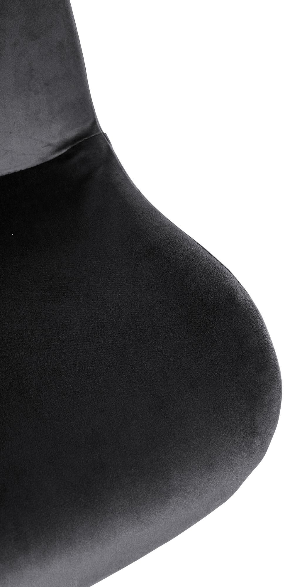 2er Set Barhocker Solon Chrom Samt, schwarz