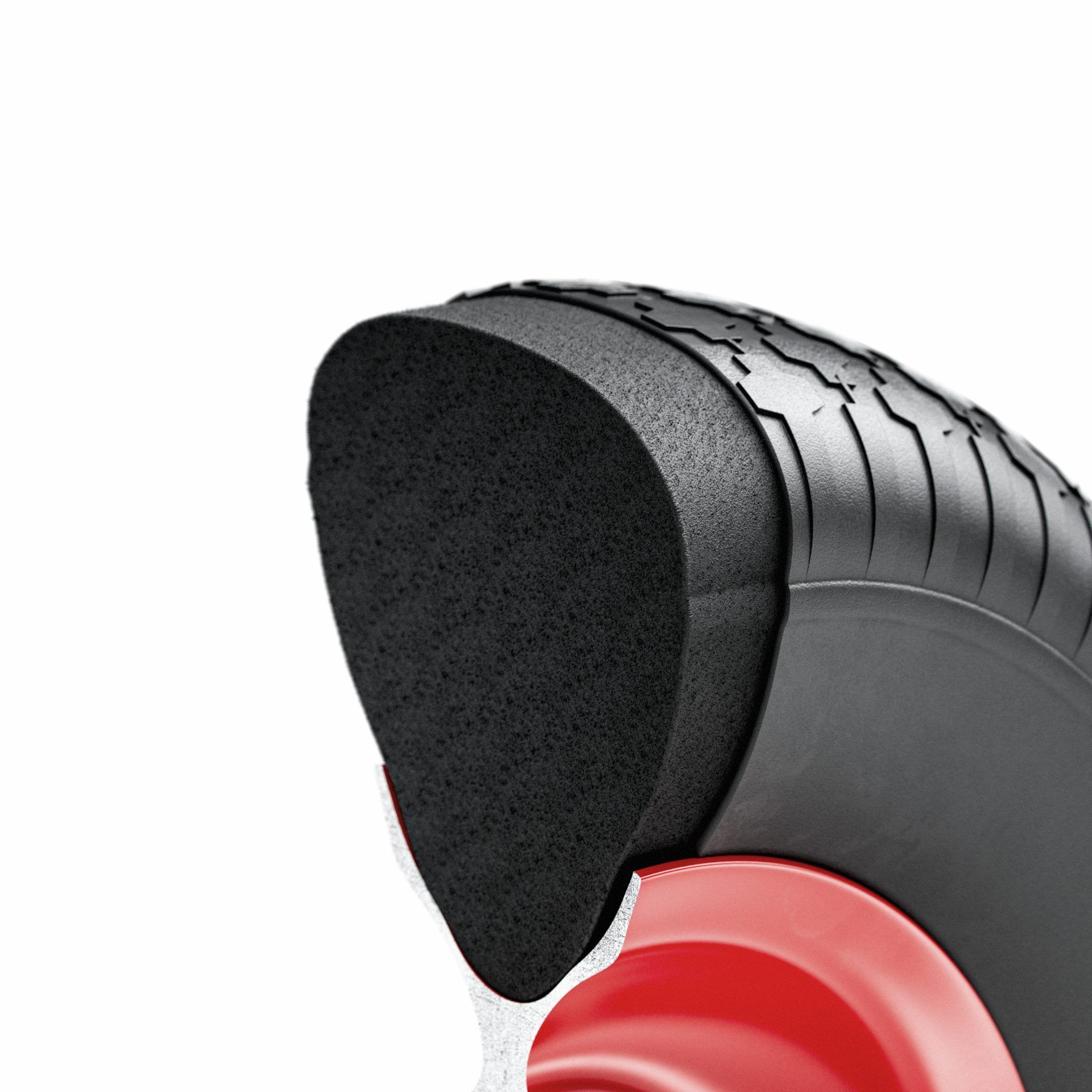 Schubkarrenrad Schwarz PU-Schaum mit Achse