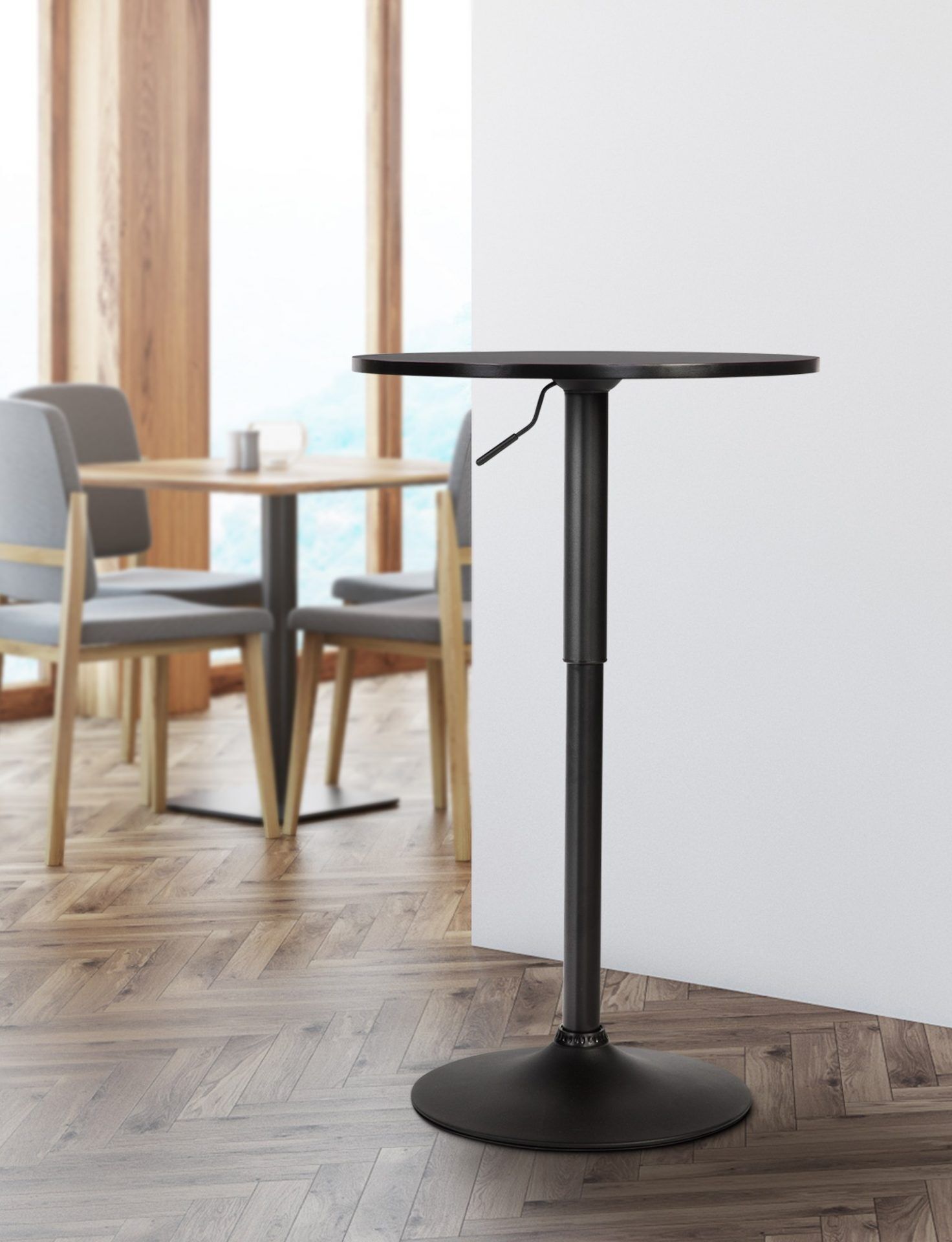 Stehtisch Lamoni rund, schwarz/schwarz