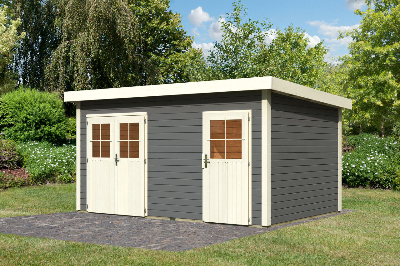 Flachdach Gartenhaus Mattrup terragrau