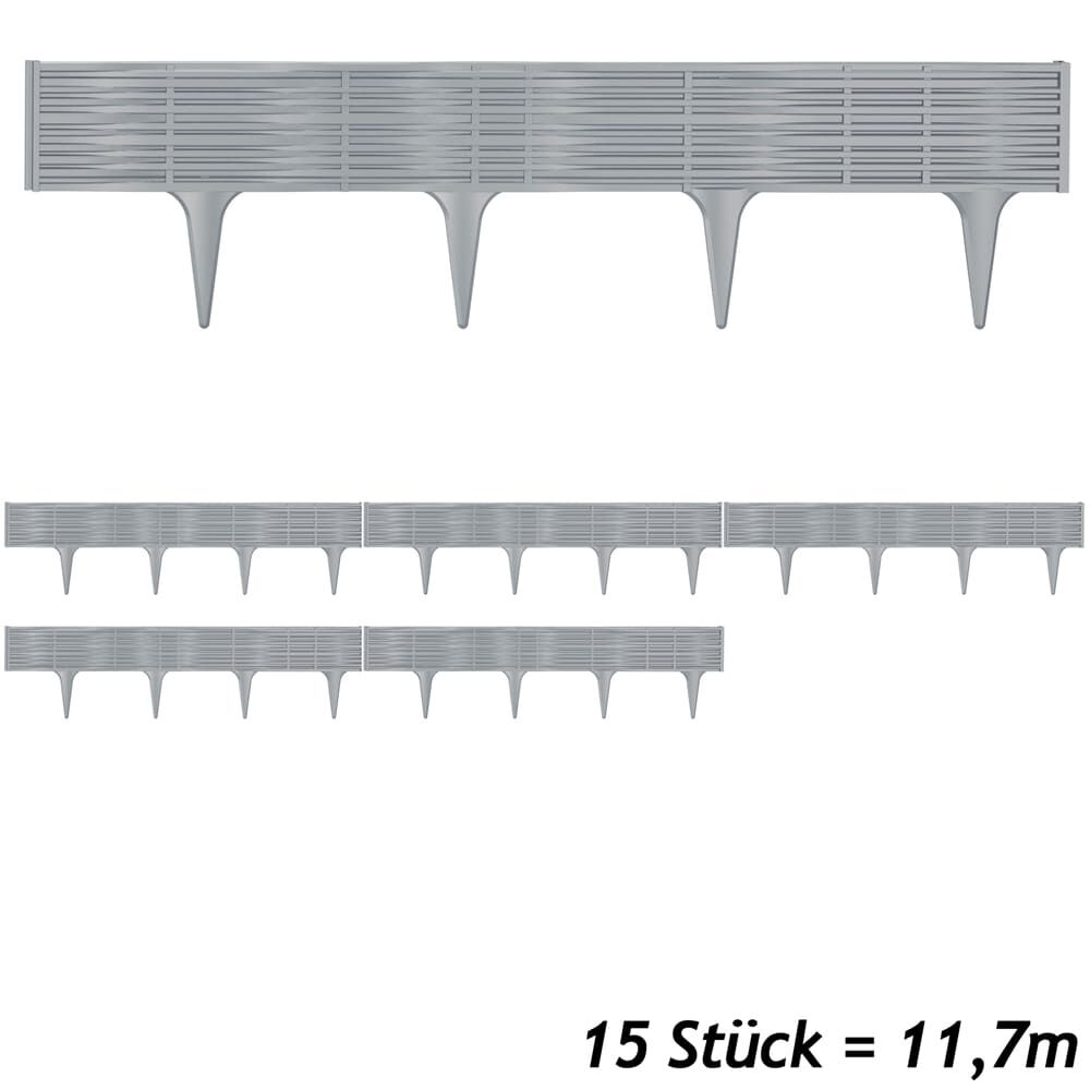 Beeteinfassung 3er-Set Grau 11,7m
