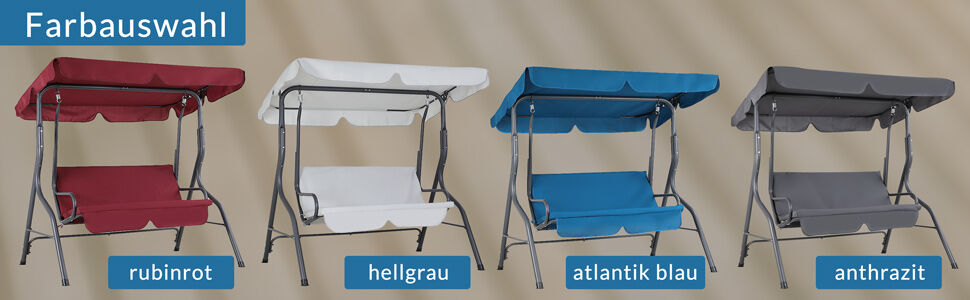 Hollywoodschaukel Atlantik Blau mit Sonnendach