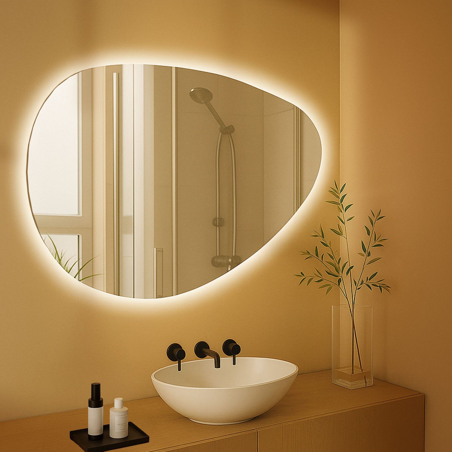 Badspiegel Almafie 65x75 mit Bluetooth, klarglas