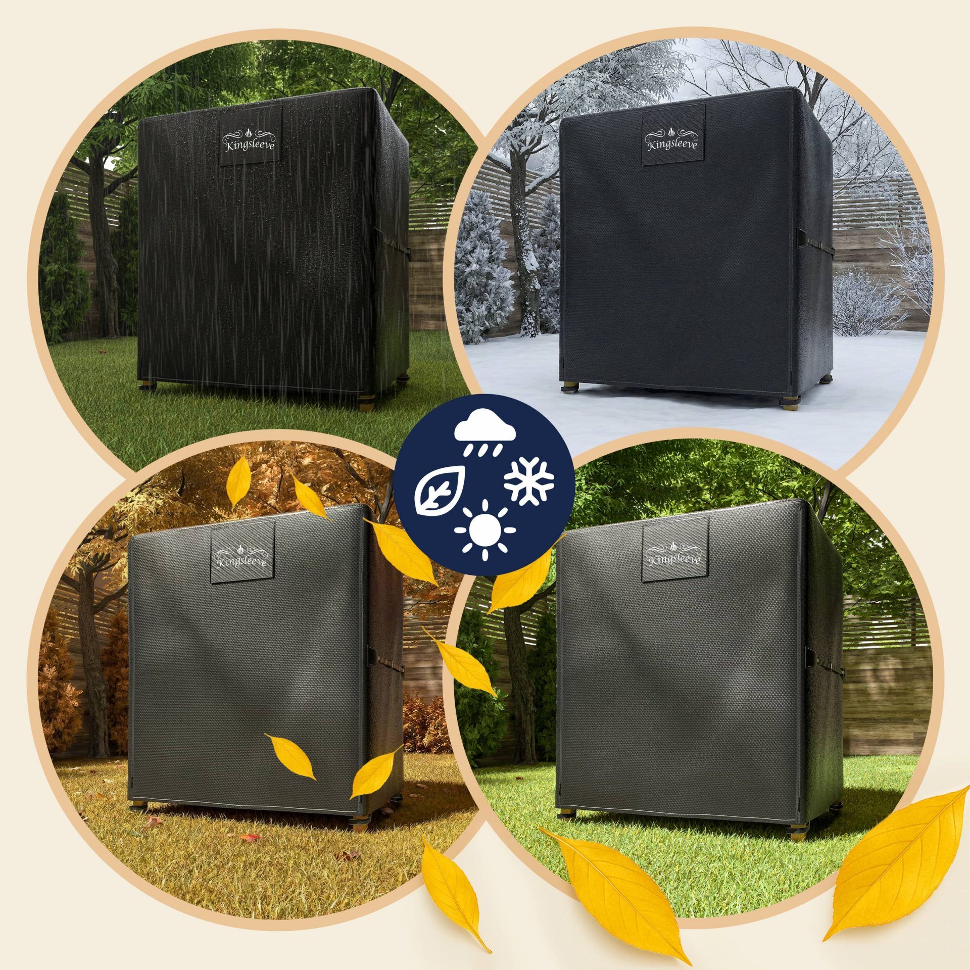 Abdeckplane Strandkorb Anthrazit 135x105x175/140cm 9100mm Wassersäule